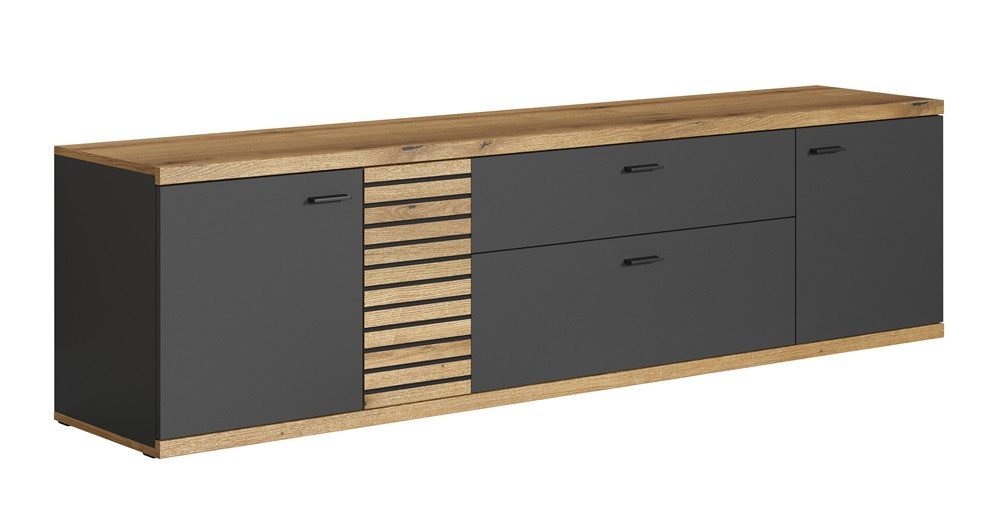 MCA furniture Lowboard TV-Board Lowboard Norris, grau / Coast Evoke Oak, verschiedene Größe