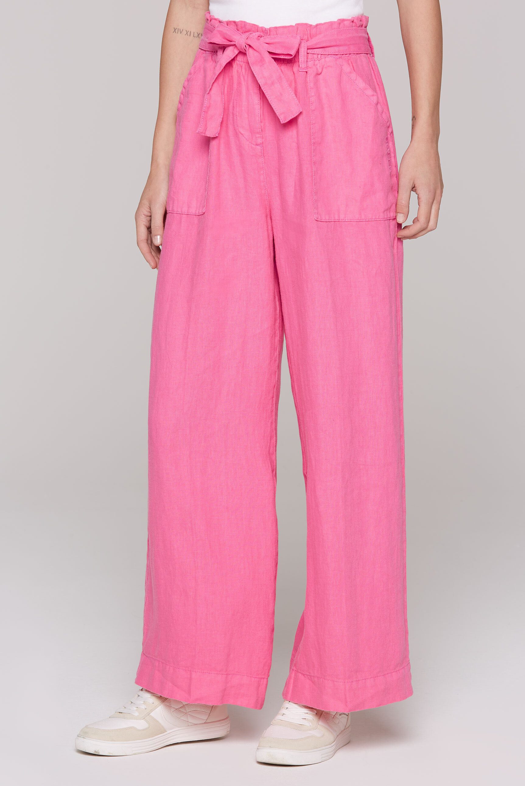 SOCCX Leinenhose mit aufgesetzten Taschen vorne