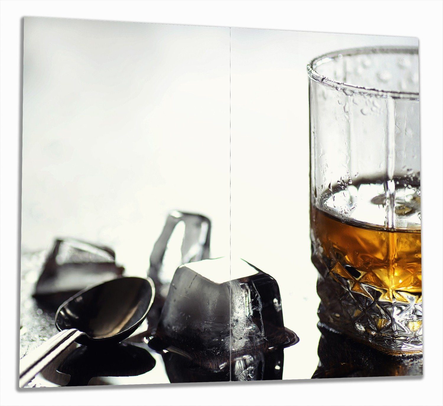Wallario Herd-Abdeckplatte Whiskey on the Rocks, ESG-Sicherheitsglas, (Glasplatte, 2 tlg., inkl. 5mm Noppen), verschiedene Größen
