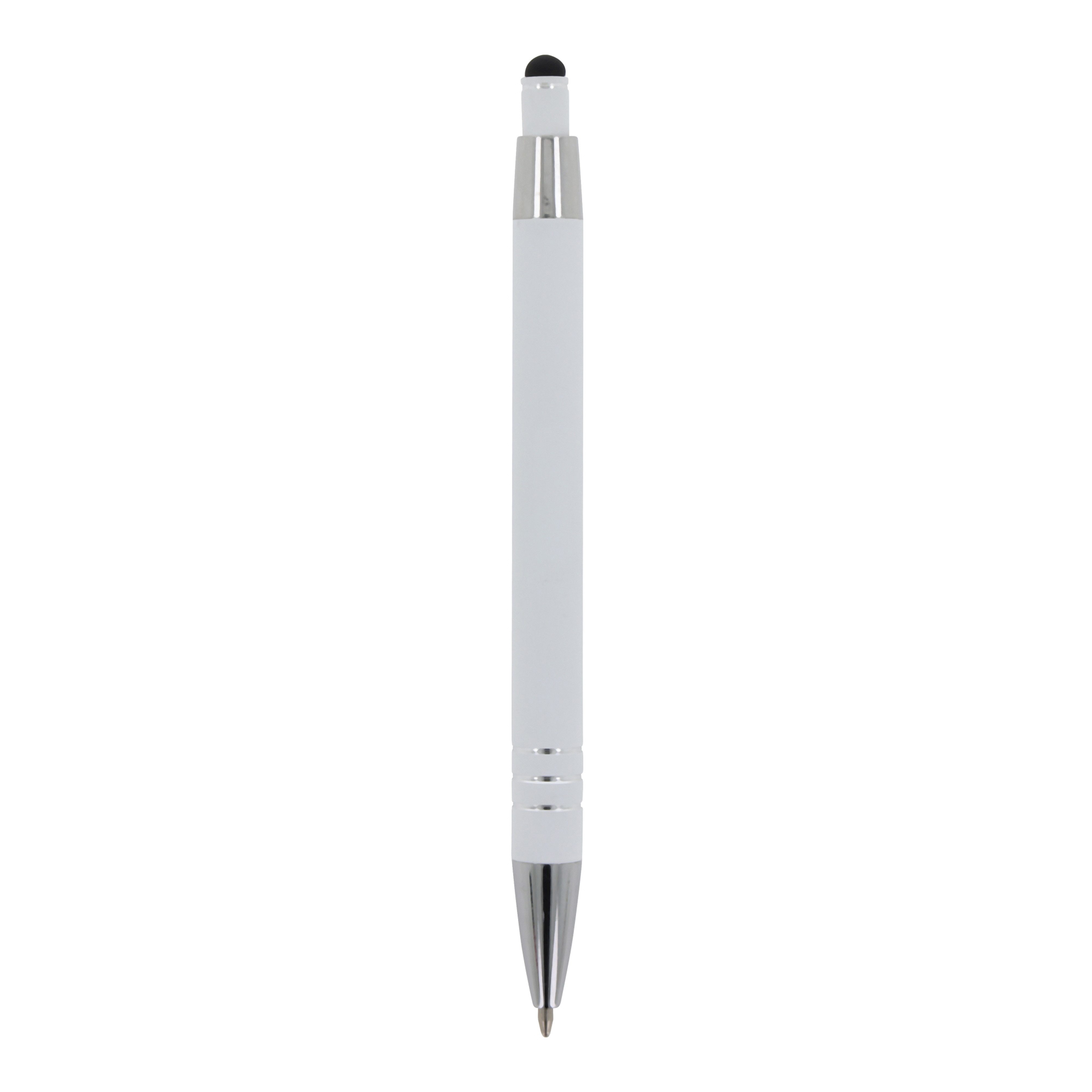 TOPPOINT Kugelschreiber Touchpen Kugelschreiber / aus Metall / mit Soft-Touch / Farbe: weiß