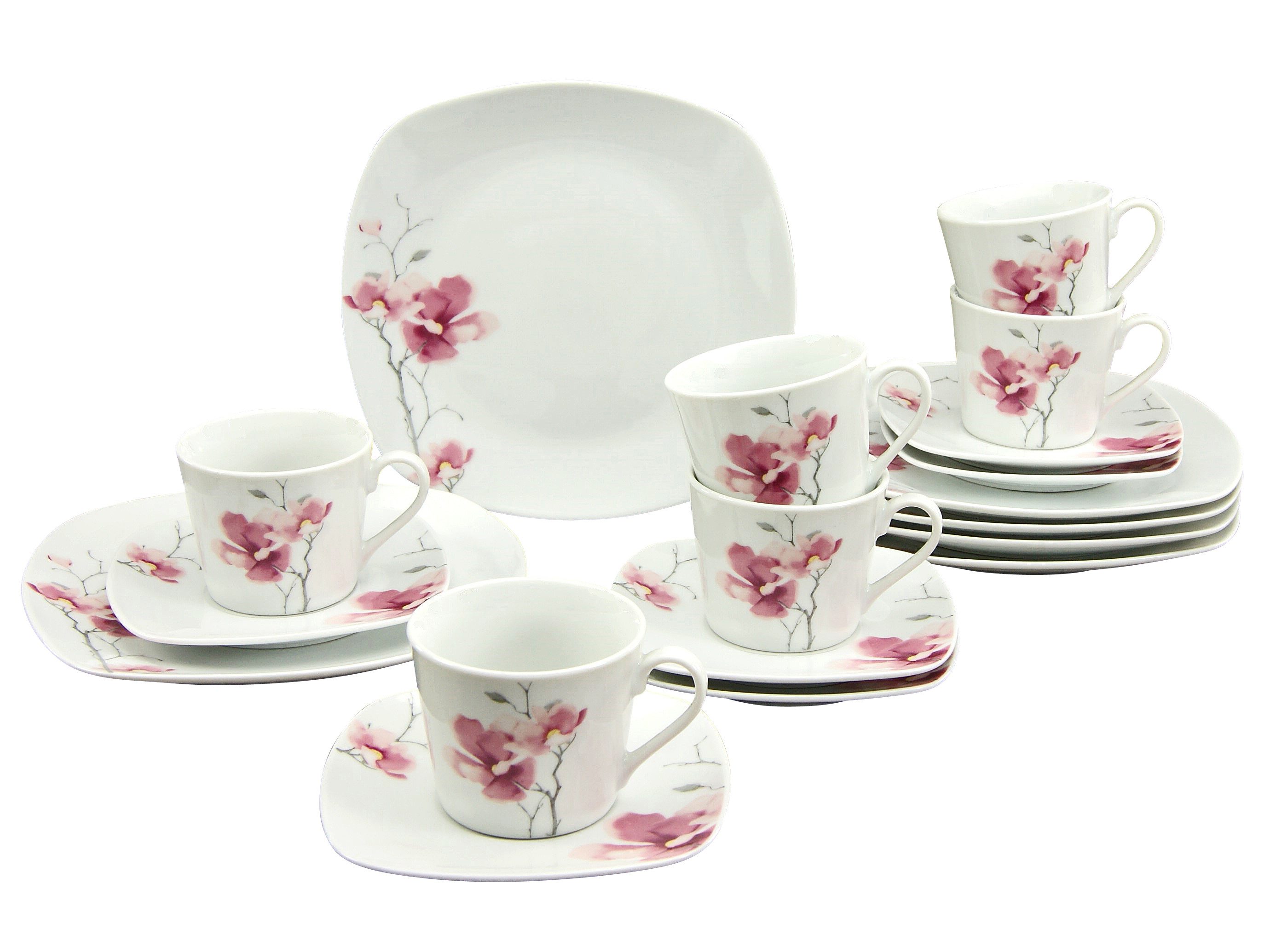 CreaTable Kaffeeservice Amelie (18-tlg), 6 Personen, Porzellan