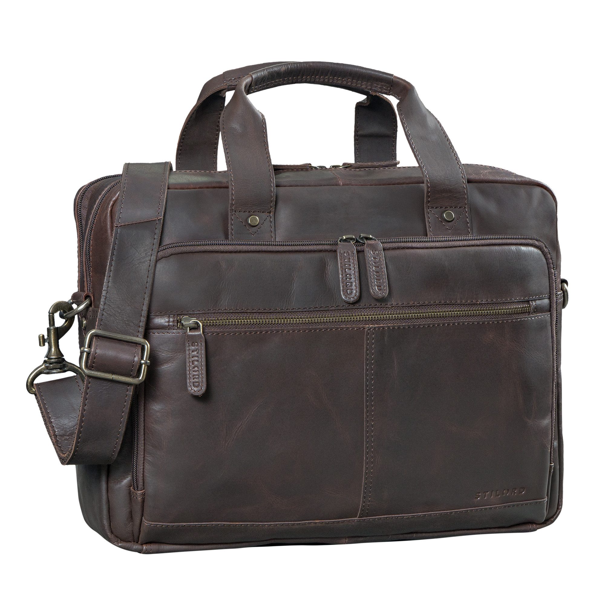 Laptoptasche "Ronan" Premium Business Aktentasche Herren Leder Groß 16 Zoll