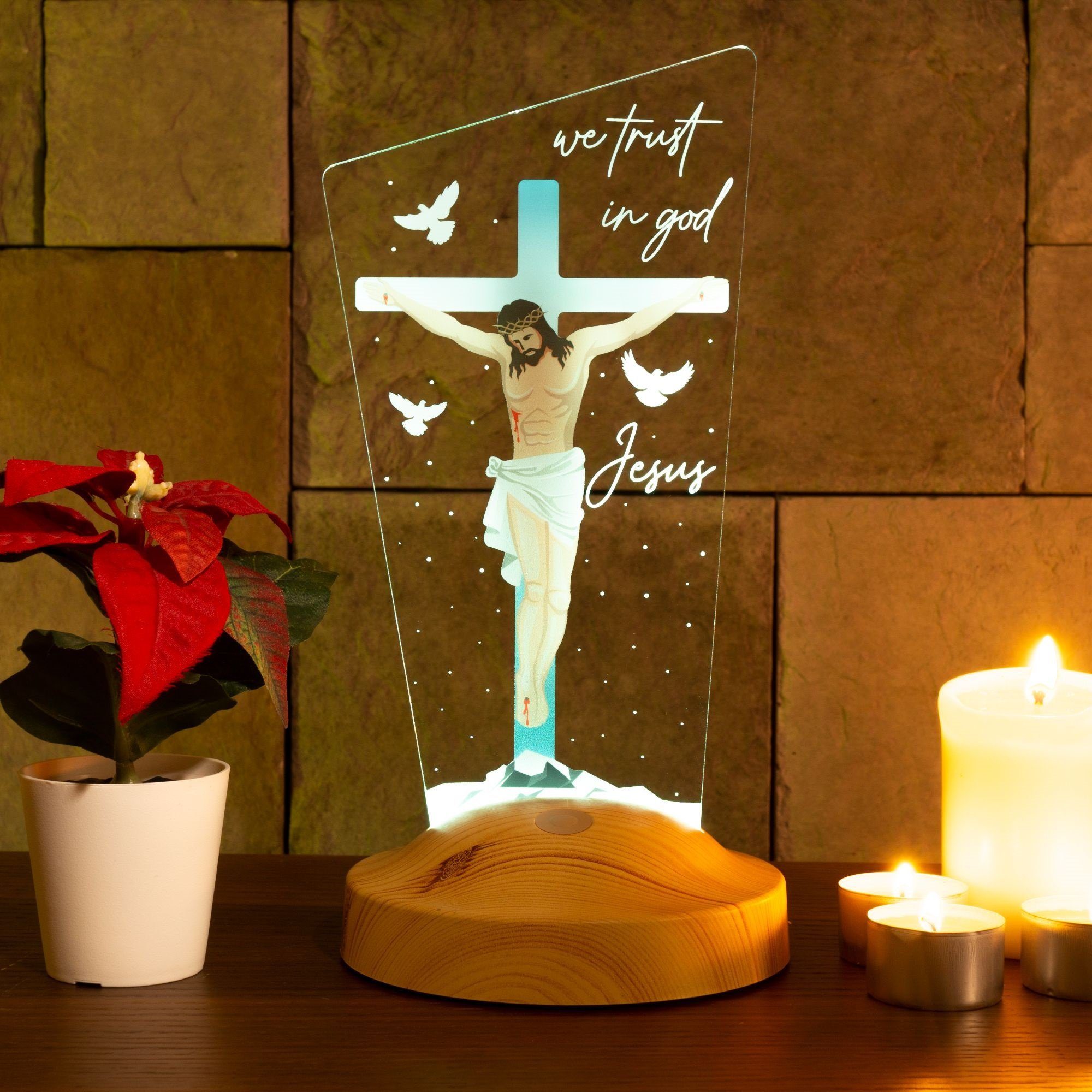 Mama, Geschenk, UV Oma, Opa für Farben fest Druck 3D Geschenkelampe Geschenk 7 Christliches Farbige LED Jesus Christus integriert, Leuchte Nachttischlampe Nachtlicht