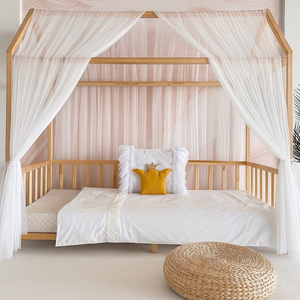 Baby Fancyroom Betthimmel Betthimmel Tüll Hausbett Kinderbett 2 Stück 340cm günstig online kaufen