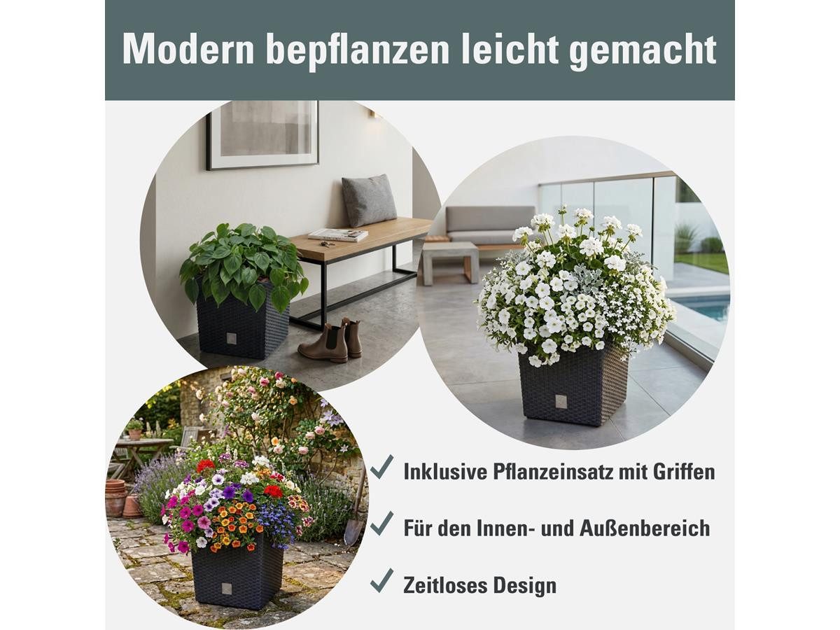Prosperplast Blumentopf Rato Low (26,6 cm), inkl. Einsatz