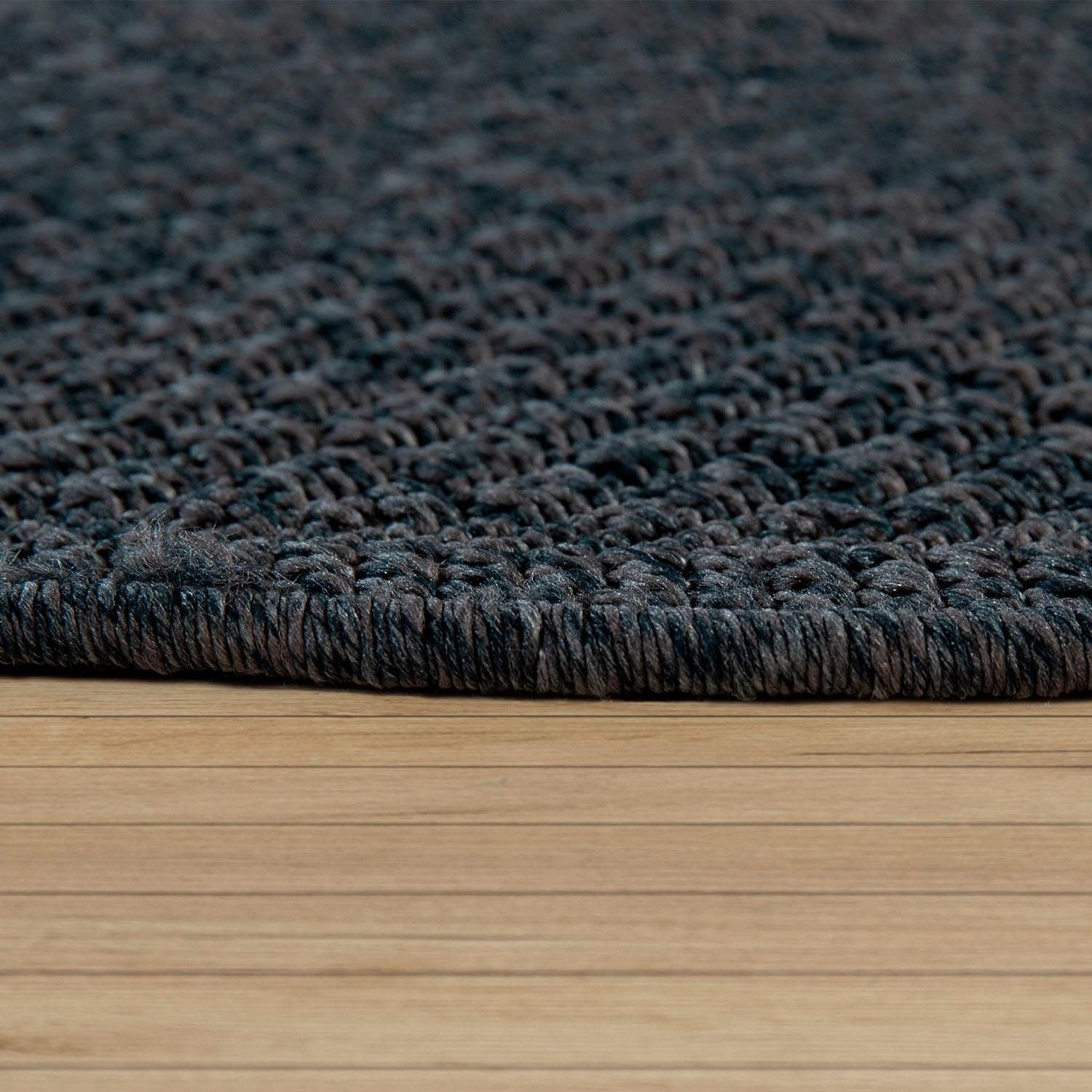 Paco Home Teppich Timber 125, rund, Höhe: 4 mm, Flachgewebe, Sisal Optik, In- und Outdoor geeignet, Wohnzimmer