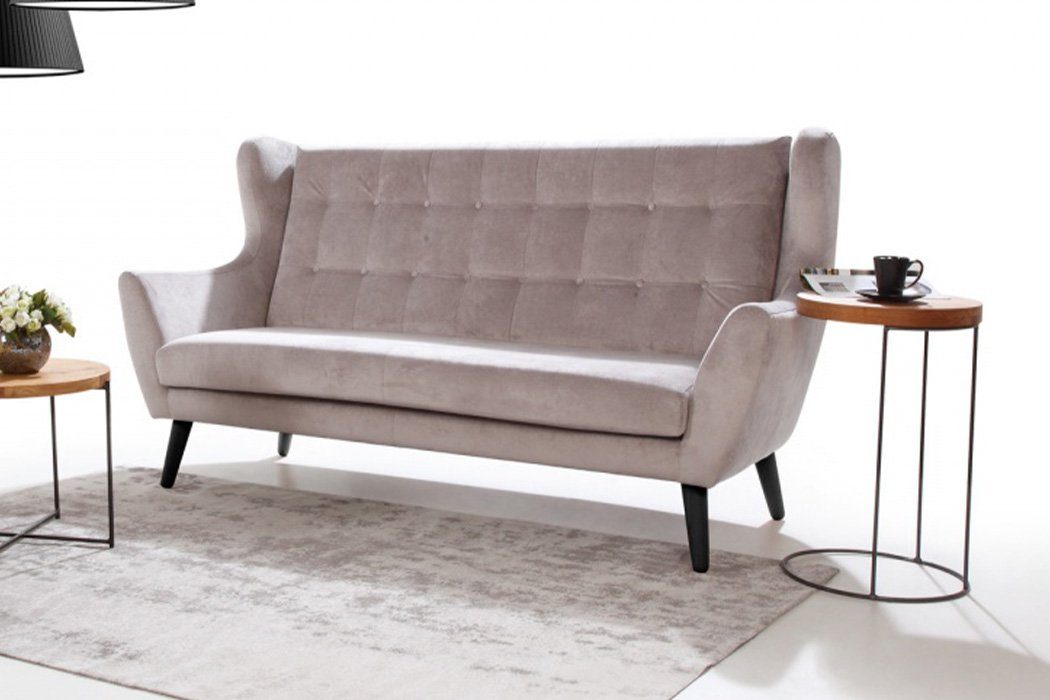 JVmoebel Sofa Couch Design Polster Modern Grau Textil 3 Sitzer Bank