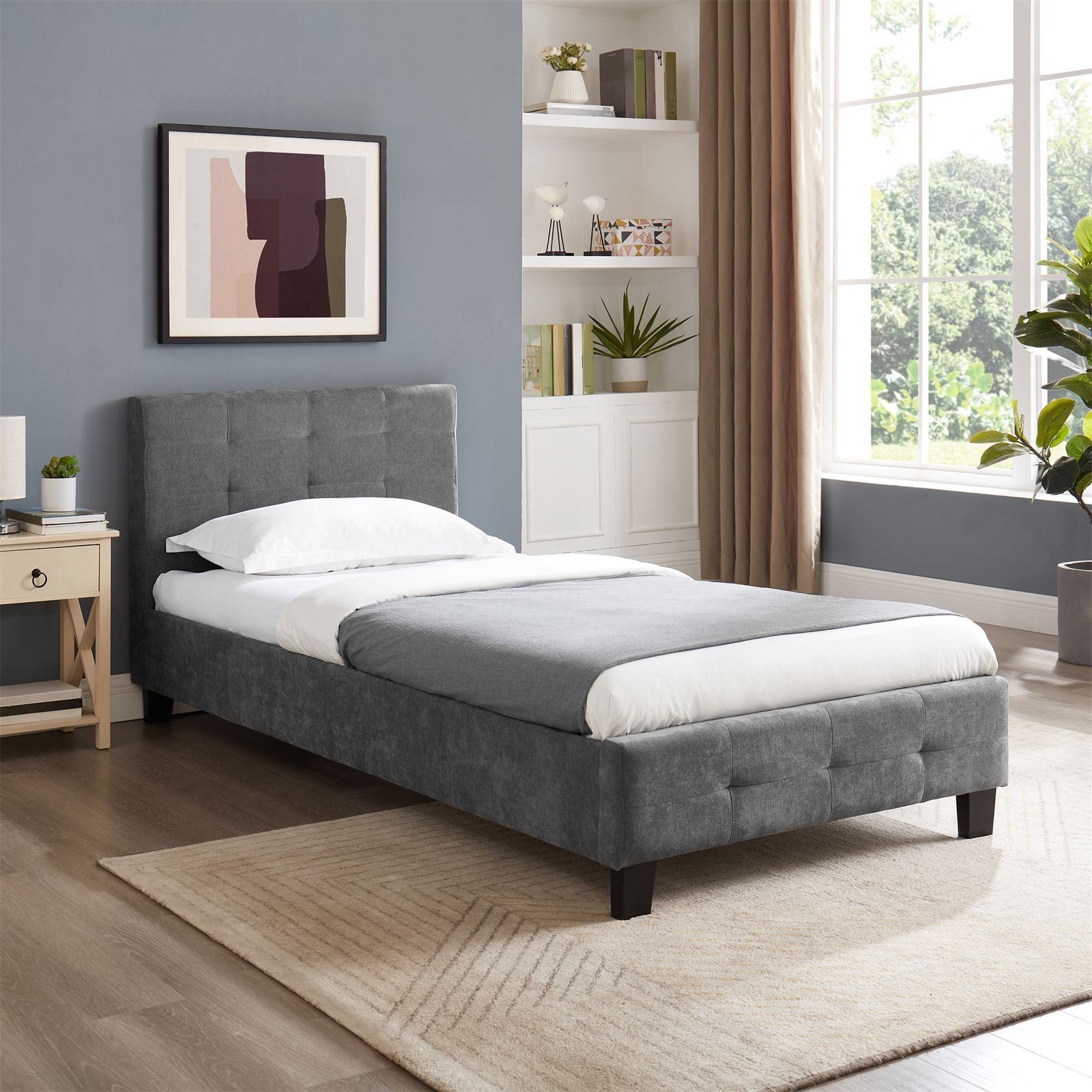 CARO-Möbel Polsterbett GIAVENO, Polsterbett Einzelbett Bettgestell Designbe günstig online kaufen