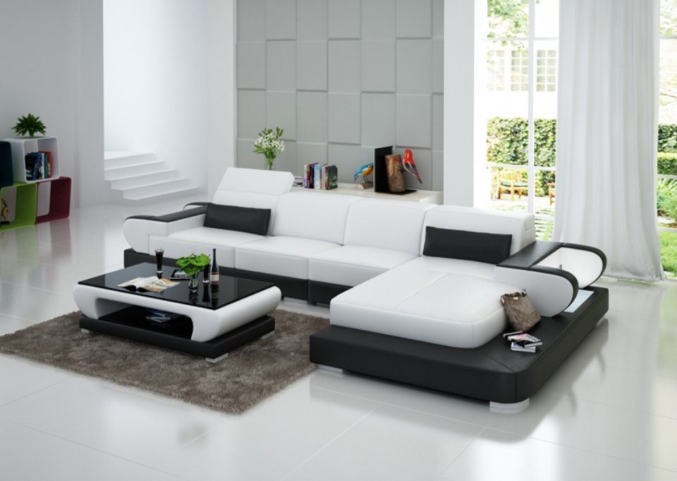 JVmoebel Ecksofa, Ledersofa Design Modern Ecksofa Couch Wohnlandschaft Sofa