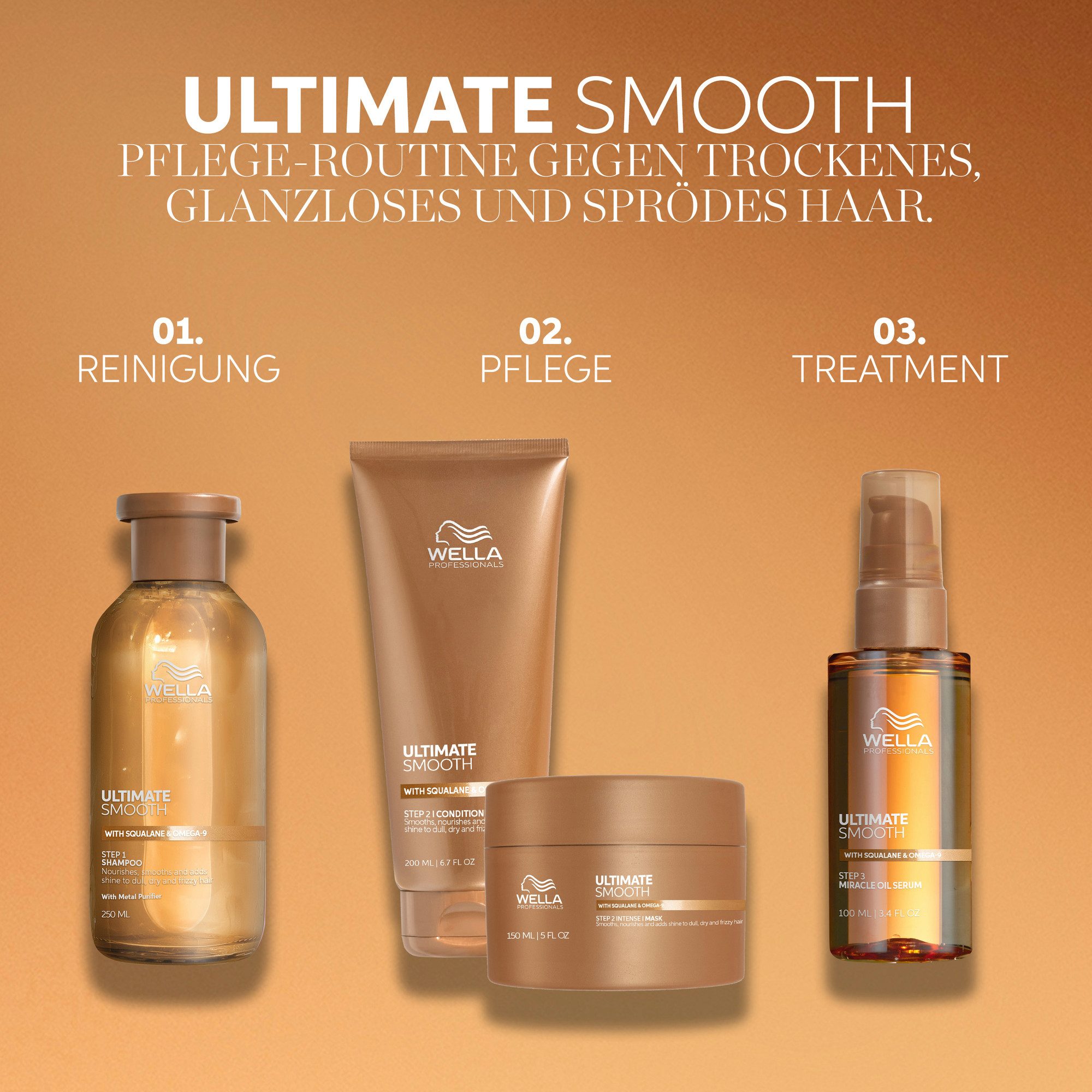 Wella Professionals Haarspülung Ultimate Smooth Conditioner, ultimativer Glanz, sorgt für weiches Haar, pflegend