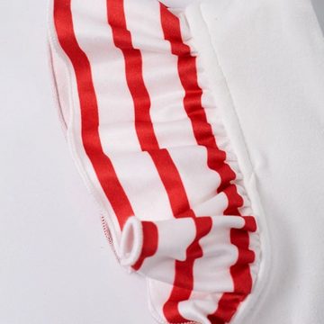 suebidou Midikleid Rüschenkleid für Mädchen Sommerkleid Kleid weiß ausgestellt Kontrastnähte