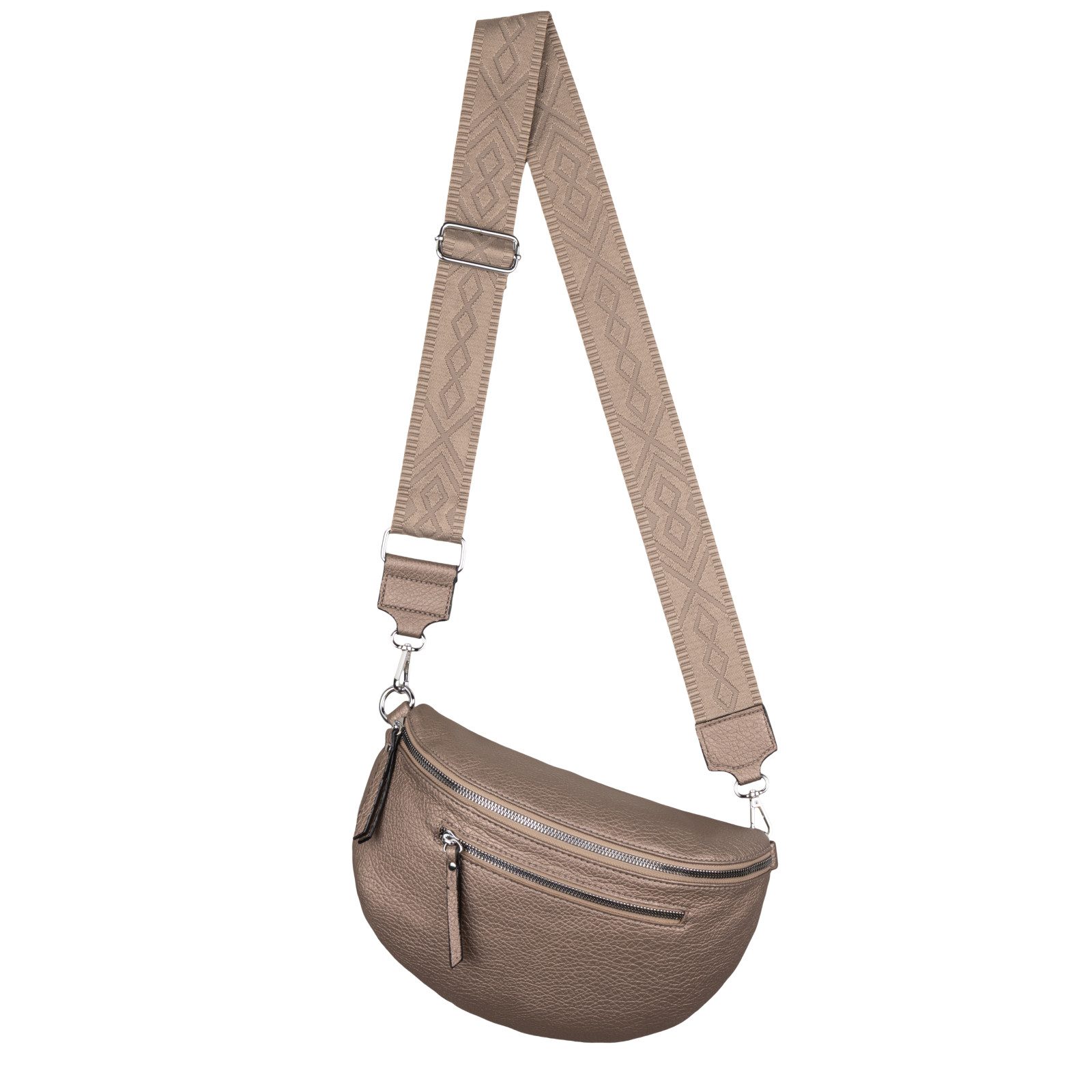 EAAKIE Gürteltasche Bauchtasche Umhängetasche Crossbody-Bag Kunstleder Italy-Design, als Schultertasche, CrossOver, Umhängetasche tragbar
