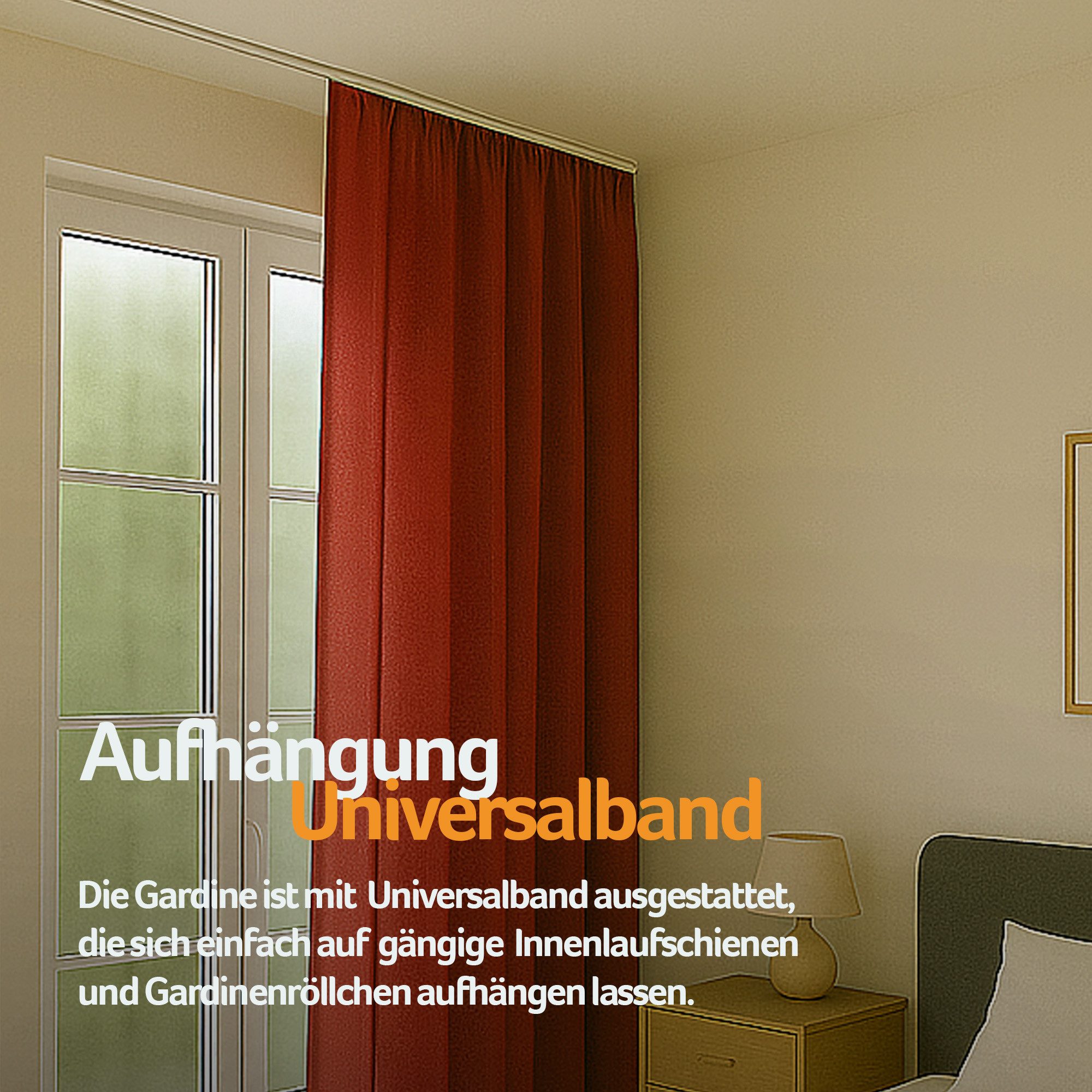 Bestlivings Vorhang "Ellen" mit Universalband (1 St), Kräuselband, blickdicht, Mikrofaser satinähnlich, einfarbig, waschbar bei 30°C, meist bügelfrei
