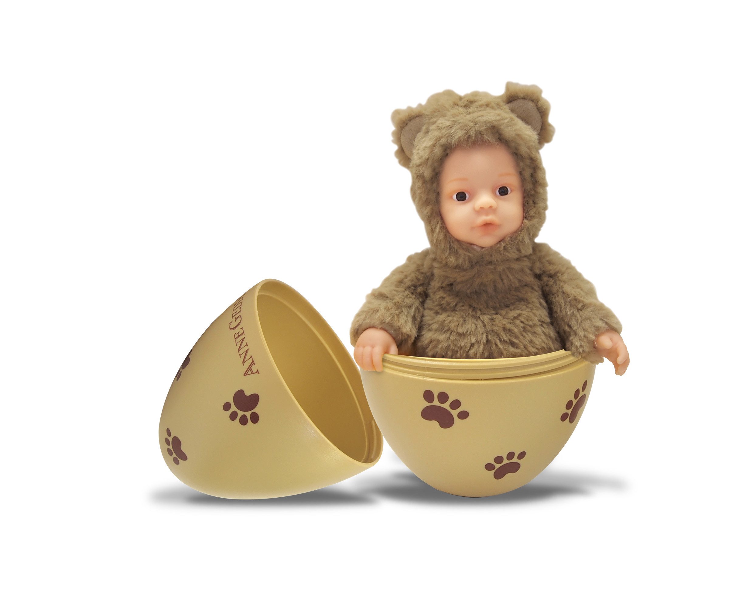 ANNE GEDDES Babypuppe Bär im Ei, zimtbraun -23cm- (1-tlg)