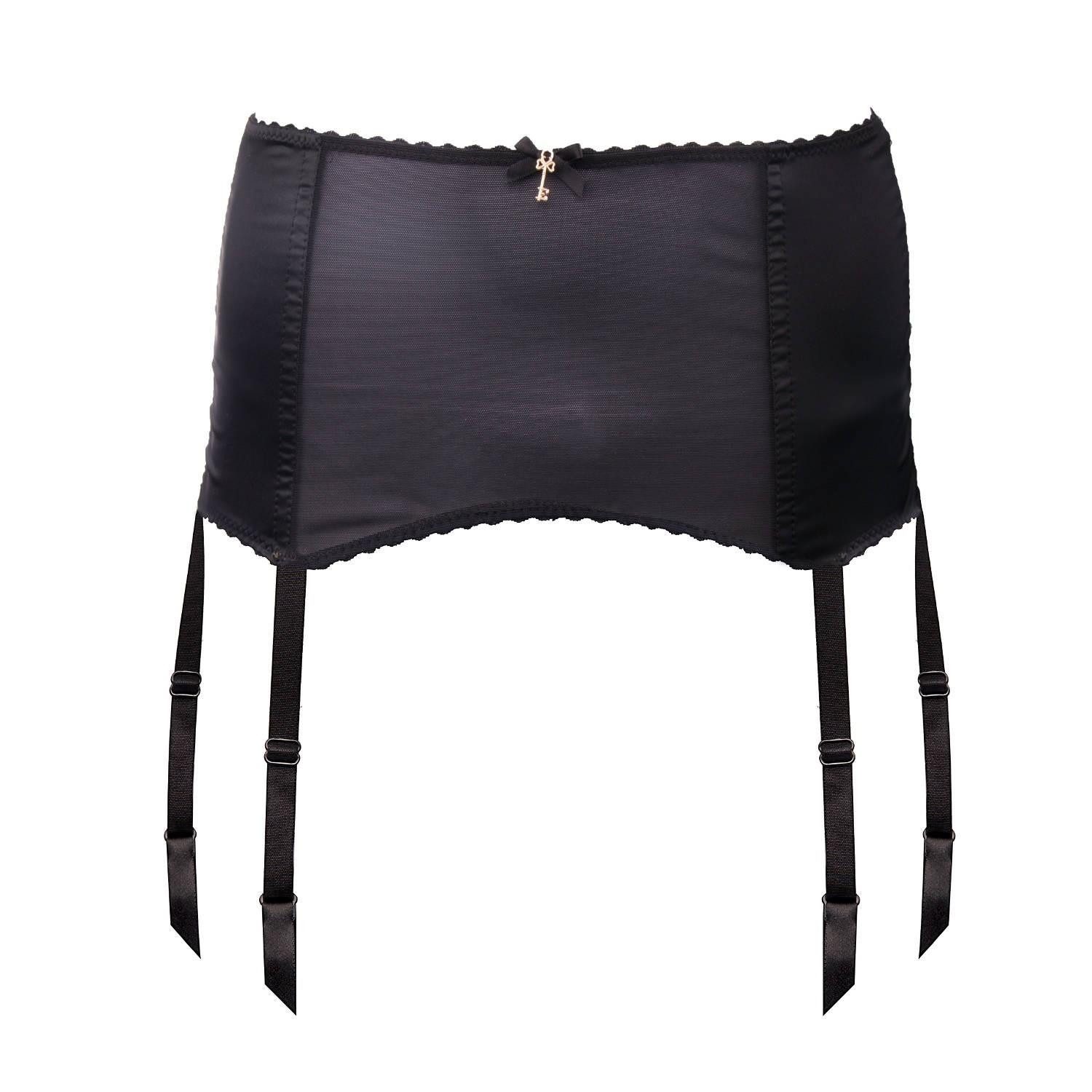 Escora Strapsgürtel Strumpfgürtel schwarz mit abnehmbaren Strapsen 36