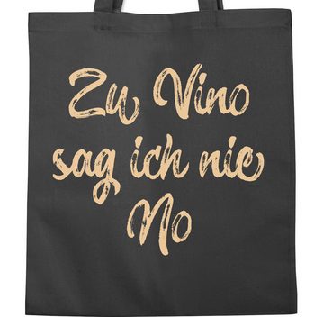 Shirtracer Umhängetasche Zu Vino sag ich nie No Wein Spruch Weinliebhaber Geschenk, Sprüche Statement mit Spruch