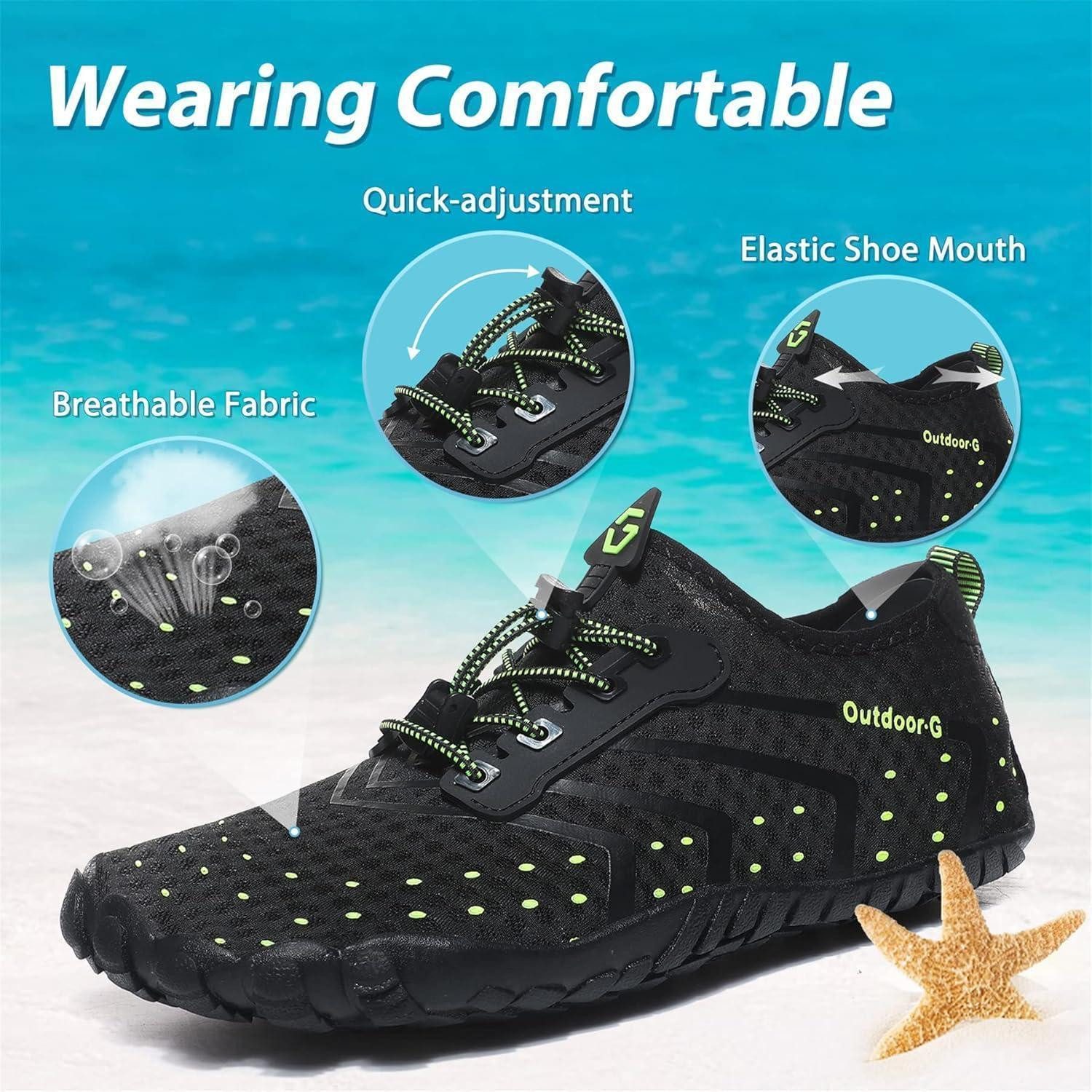 LuxusKollektion Wasserschuhe Unisex Strandschuhe schnelltrocknend 42 EU Schwarz1 Wasserschuh