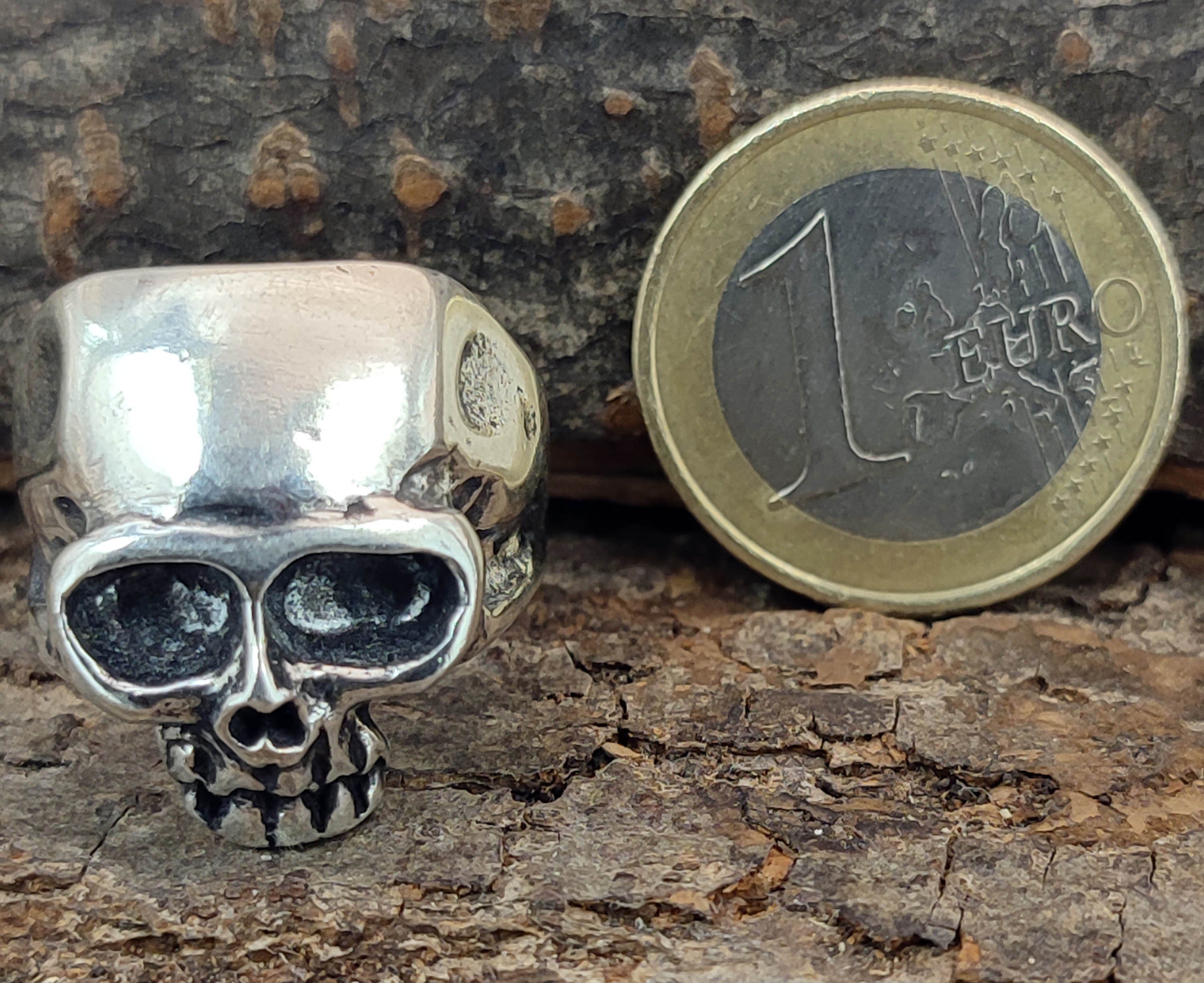 Silber Gr. Kiss Totenkopf, (tk11) 54-76 Silberring Ring Leather of -