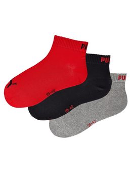 PUMA Kurzsocken (3-Paar) mit Rippbündchen