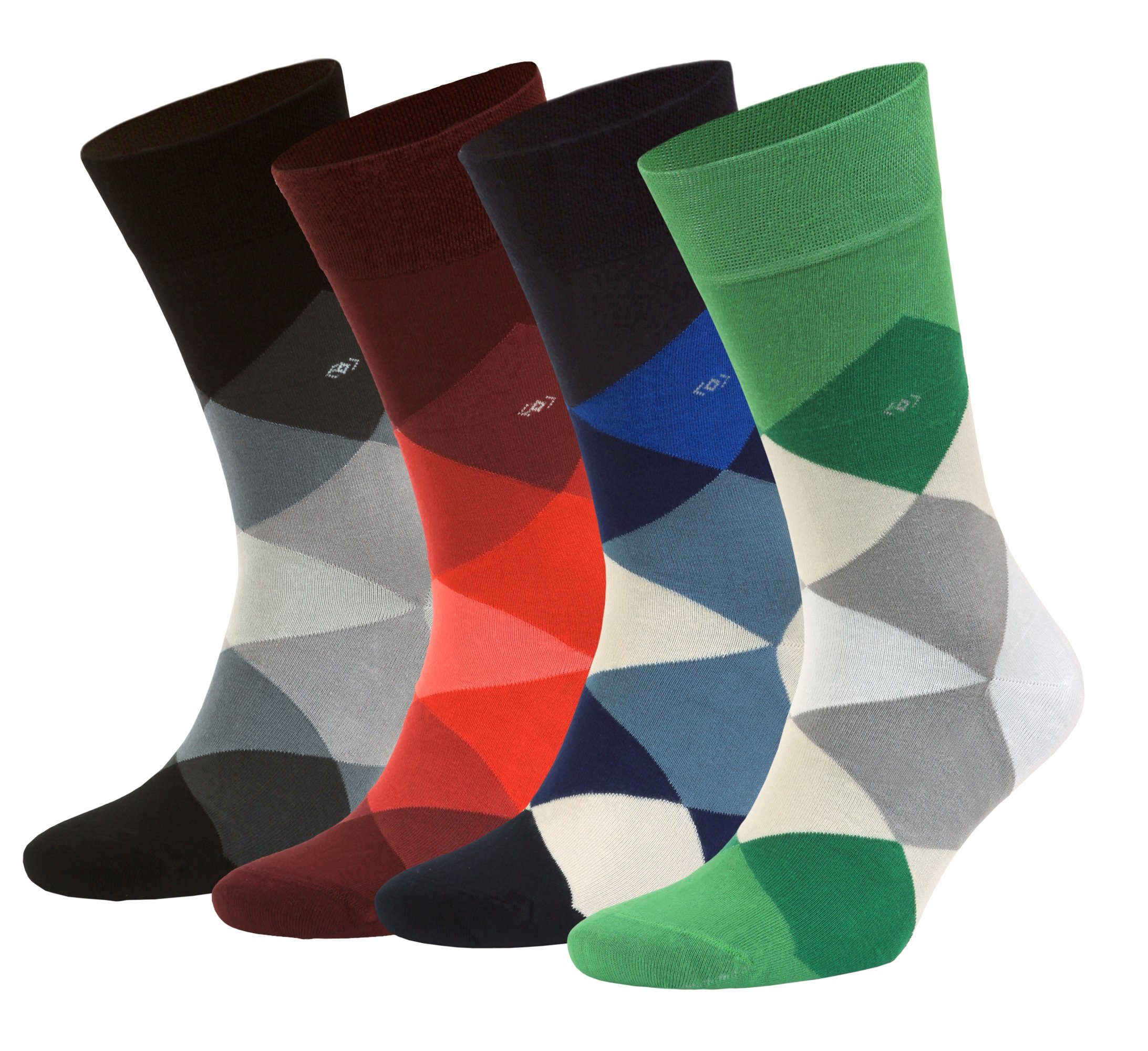 NoblesBox Komfortsocken Weich und Locker, Bunte Socken (Box, 4-Paar, 41-45 EU Größe) Freizeitsocken, Bambussocken