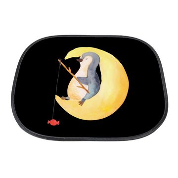 Sonnenschutz Pinguin Mond - Schwarz - Geschenk, Auto Sonnenschutz, Pinguine, Sonne, Mr. & Mrs. Panda, Seidenmatt, Exklusive Motive
