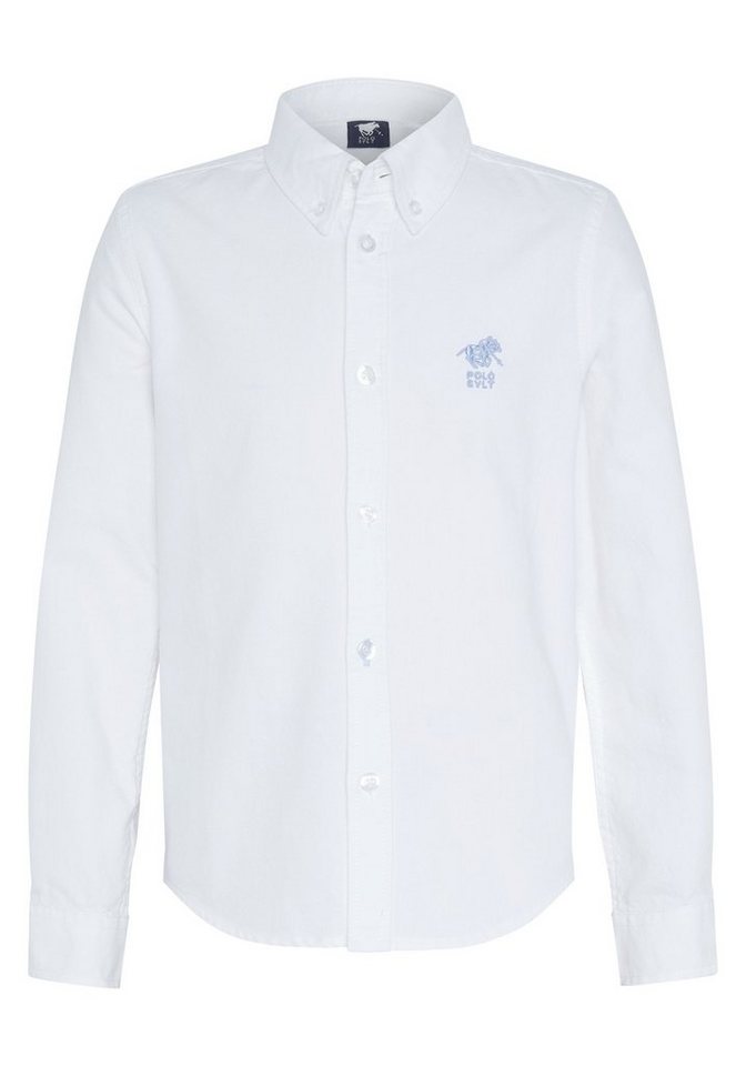 Polo Sylt Langarmhemd mit geknöpftem Kragen und Logo-Stitching
