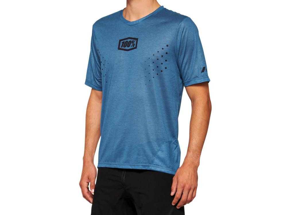 100% Funktionsshirt 100% Airmatic Mesh Short Sleeve Jersey S Slate Blue - atmungsaktives M
