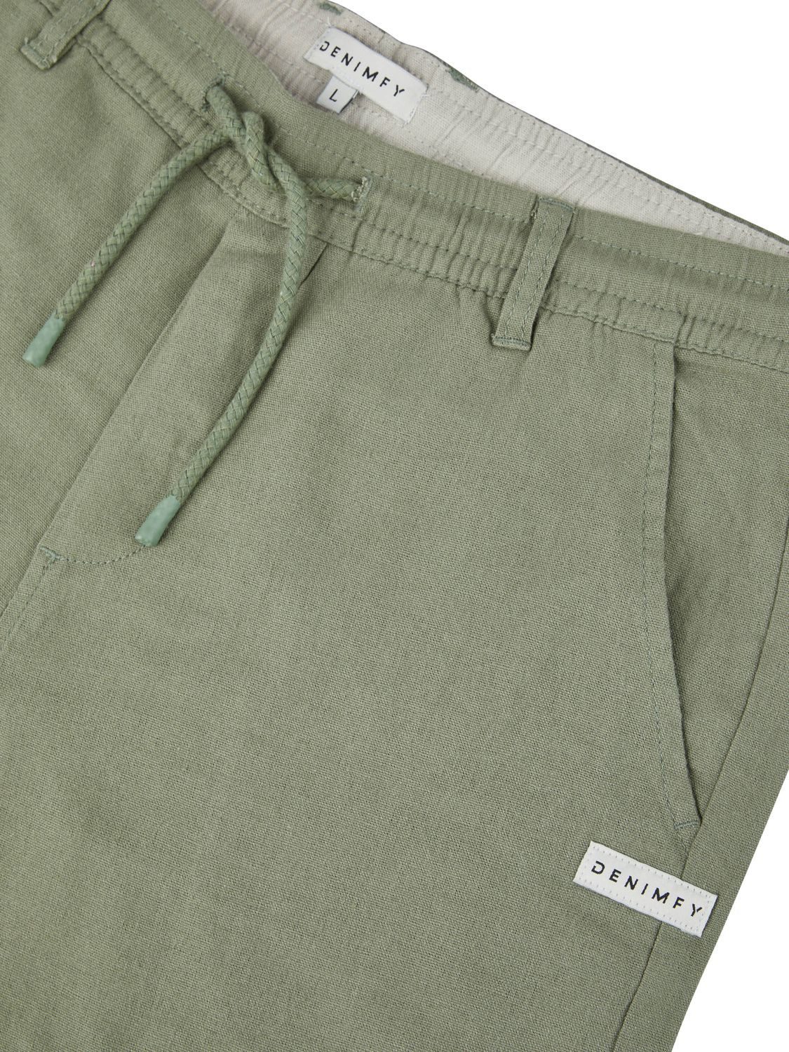 DENIMFY Chinohose Herren Freizeithose DFDylan Regular Fit Leinenhose mit Zugbandverschluss