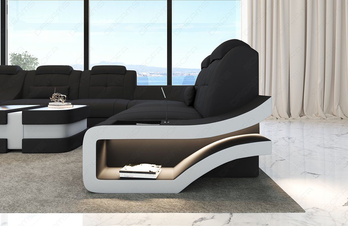 Form Sofa dunkelgrau-weiß wahlweise Couch, Sofa Elegante Bettfunktion Wohnlandschaft Dreams M mit XXL Stoffsofa Polster Stoff