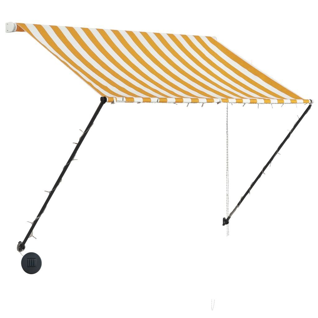 Thumbnail - vidaXL Markise Einziehbare Markise mit LED 150×150 cm Gelb und Weiß (1-St)