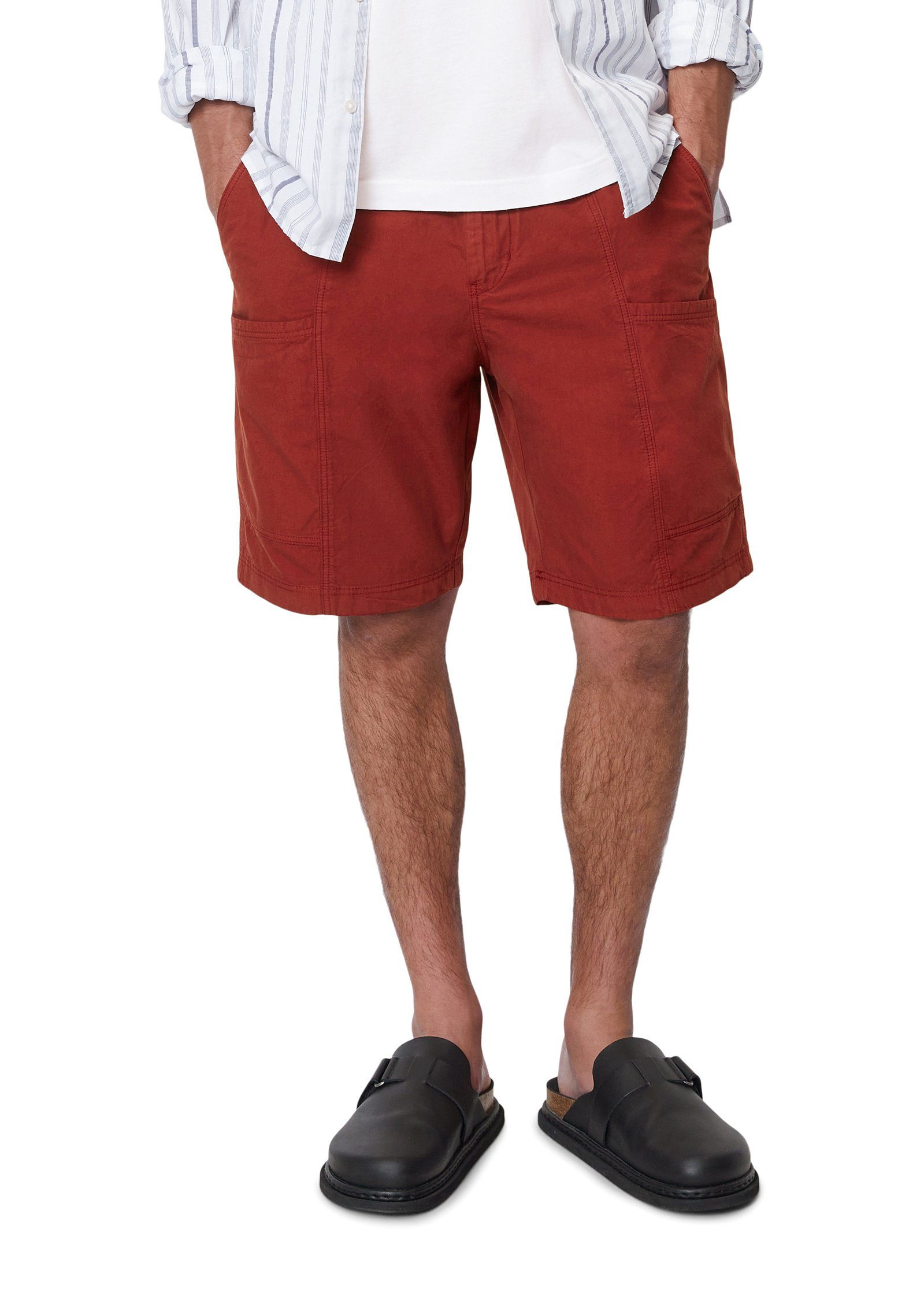 Marc O'Polo Shorts aus reiner Bio-Baumwolle rot