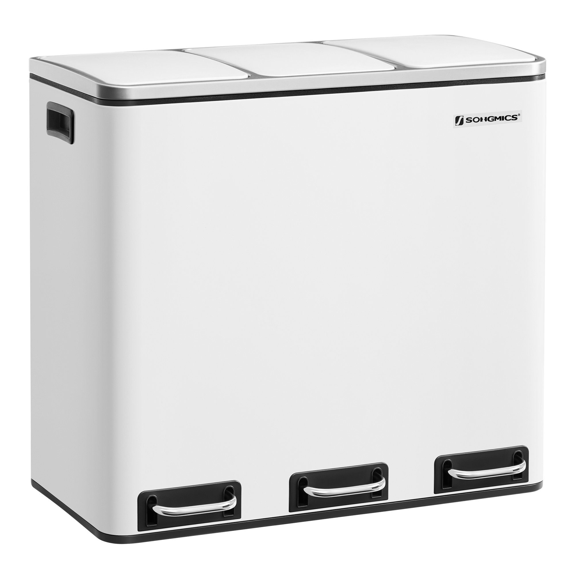 SONGMICS Мусорные урны, Mülltrennsystem, 3 x 18 L, ergonomisch, 3 Fächer
