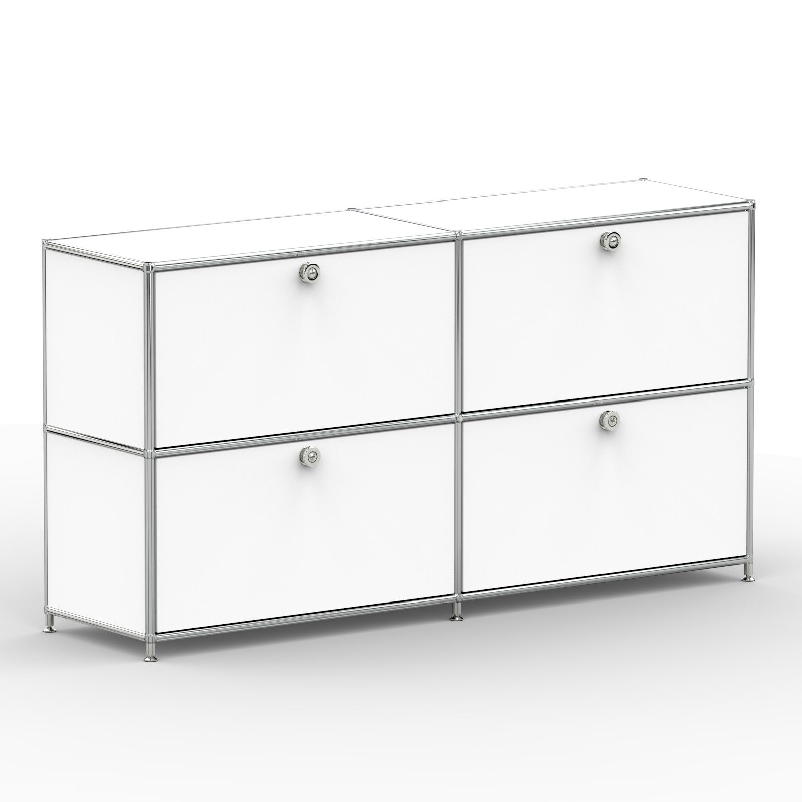 Versee Sideboard Aktenschrank, 4 Klappen & Schloss, Breite 152 cm (Sideboard für Büro und Home-Office, 1 Sideboard), Robust und langlebig, 50kg belastbar