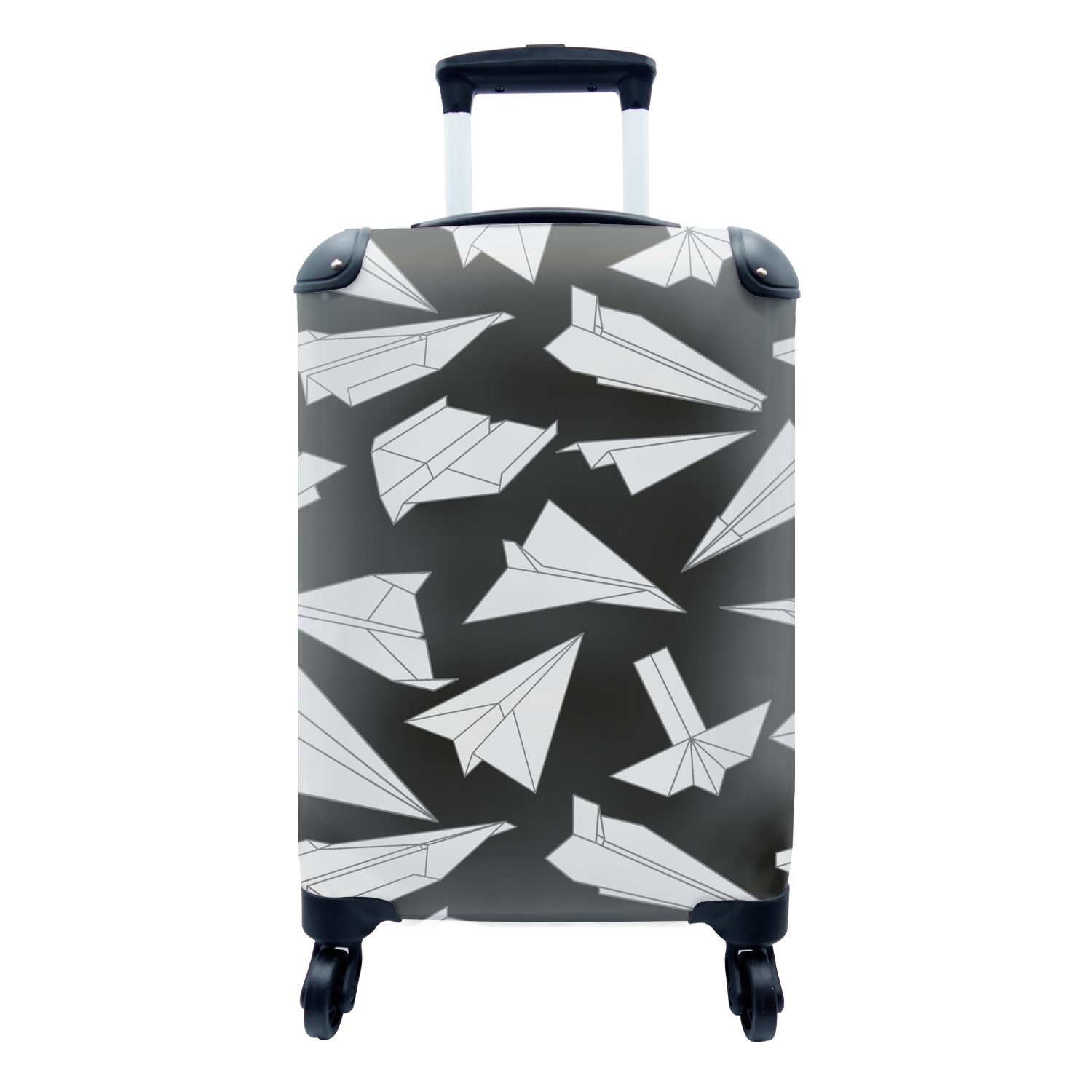 MuchoWow Handgepäckkoffer Design - Papier - Flugzeuge, 4 Rollen, Reisetasche mit rollen, Handgepäck für Ferien, Trolley, Reisekoffer