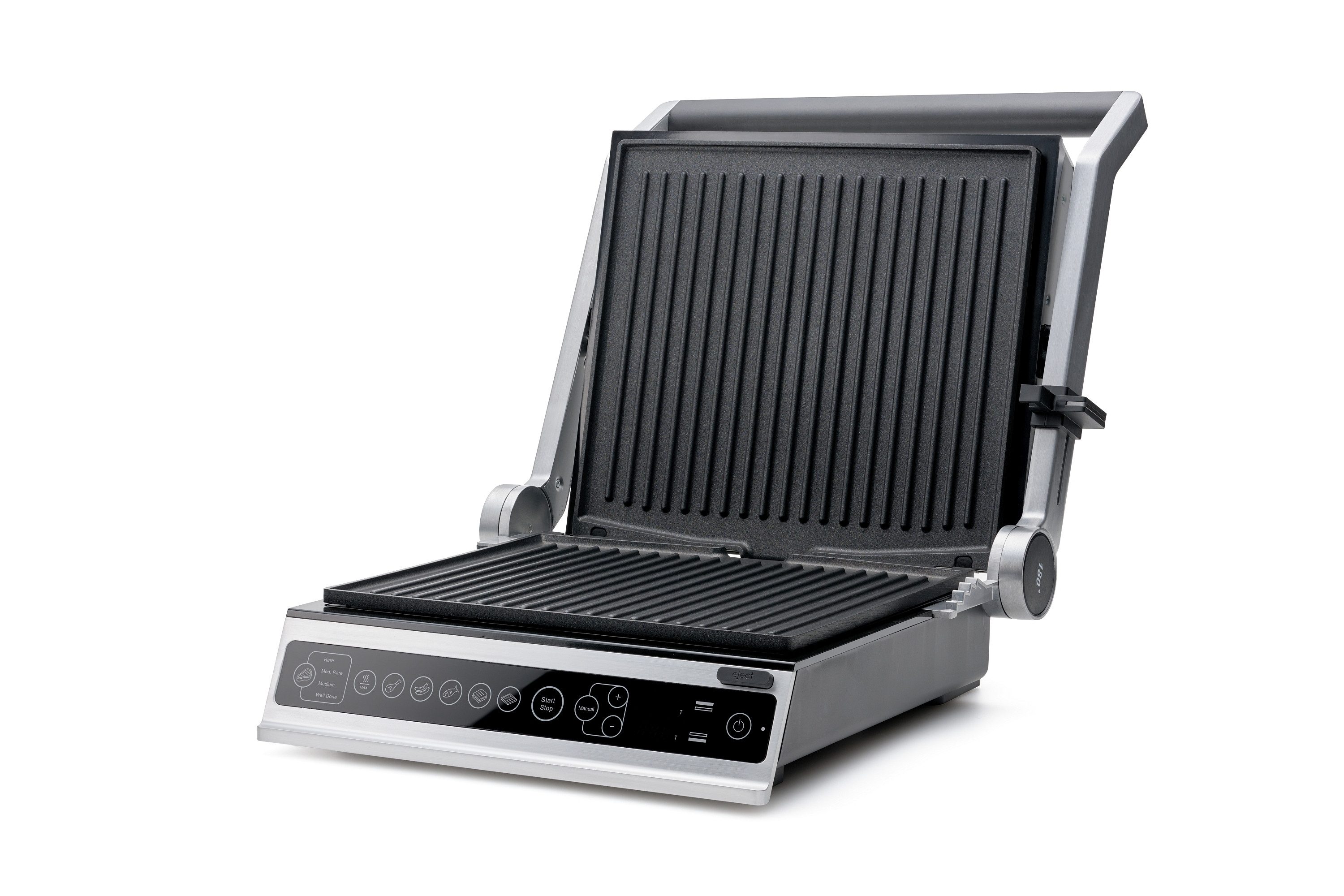 SOLIS OF SWITZERLAND Kontaktgrill Typ 7953, inkl. Rim- und Waffelplatte, 2000 W, Antihaftbeschichtung, höhenverstelbar, 28 x 25 cm Grillfläche
