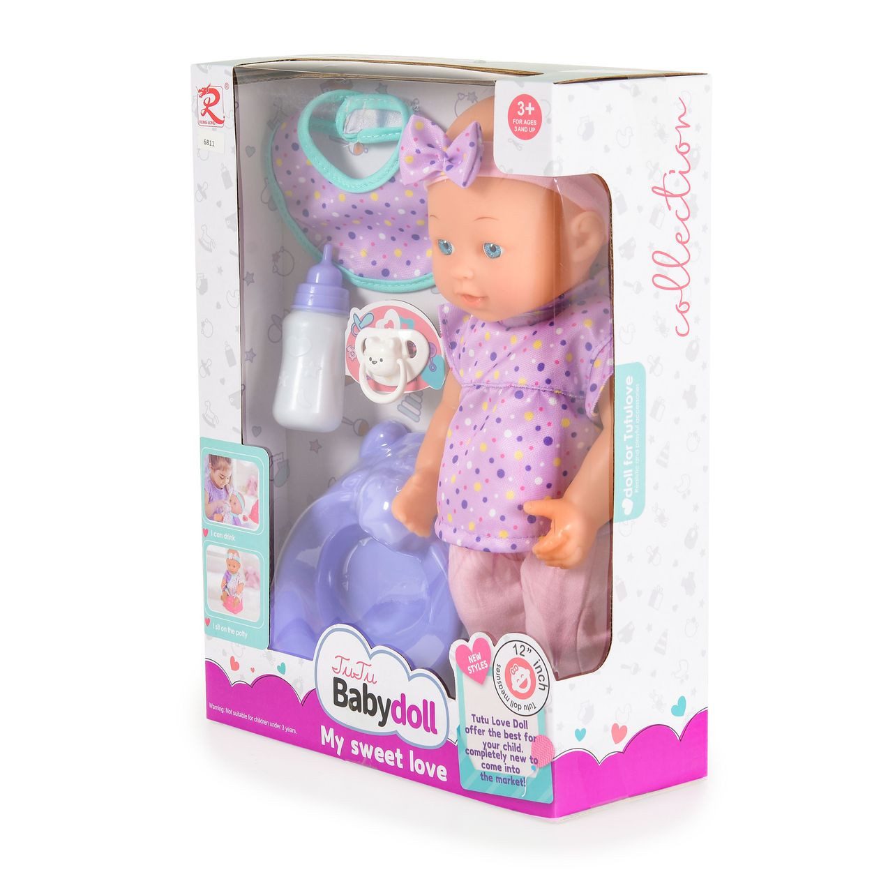 Moni Anziehpuppe Kinderpuppe 31 cm Töpfchen, günstig online kaufen
