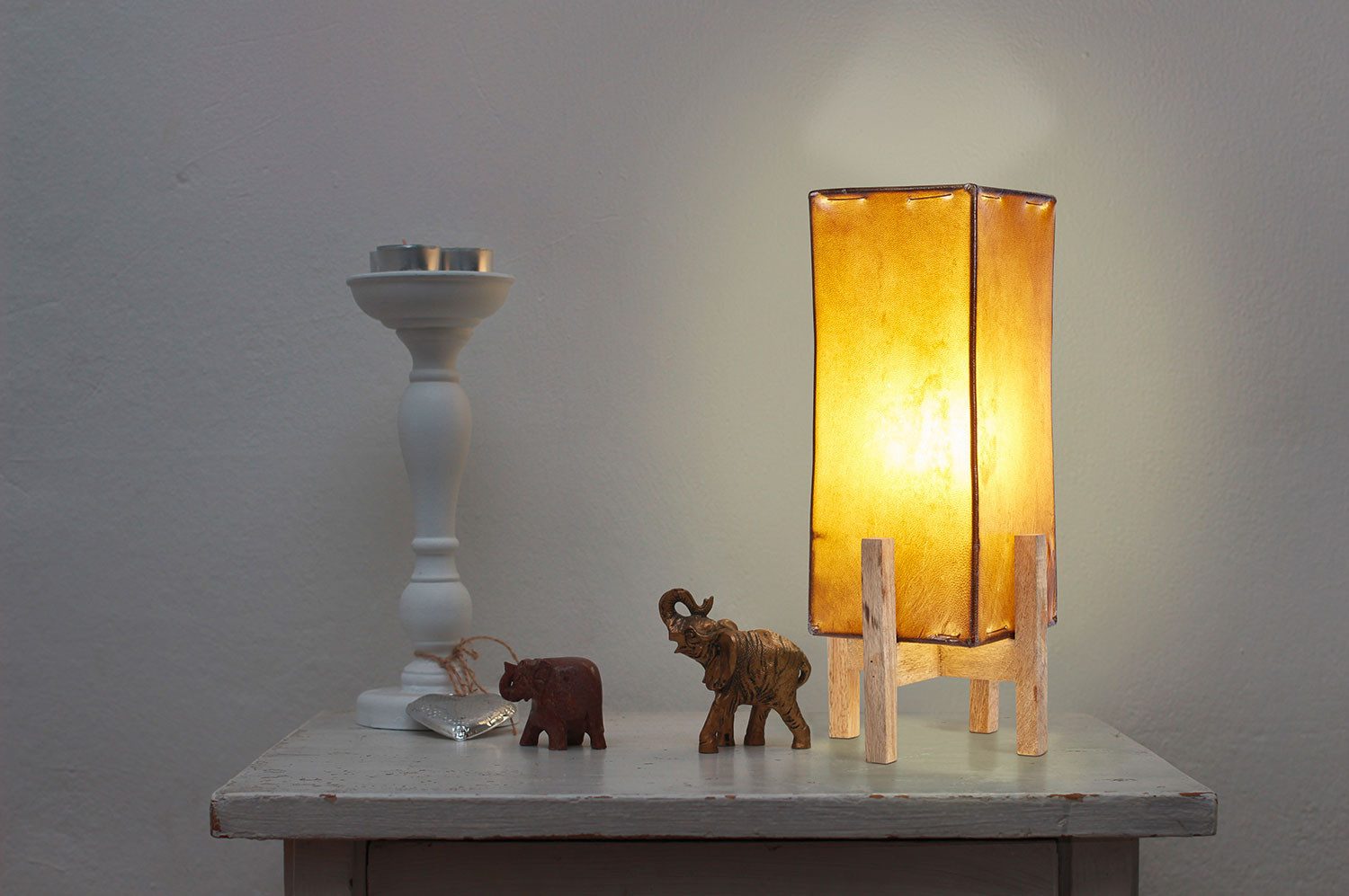 Marrakesch Orient & Mediterran Interior Tischleuchte Lampengestell Janka aus Holz, als Basis für Lampe Janka, Braun 16,5 cm – Bild 5 von 5