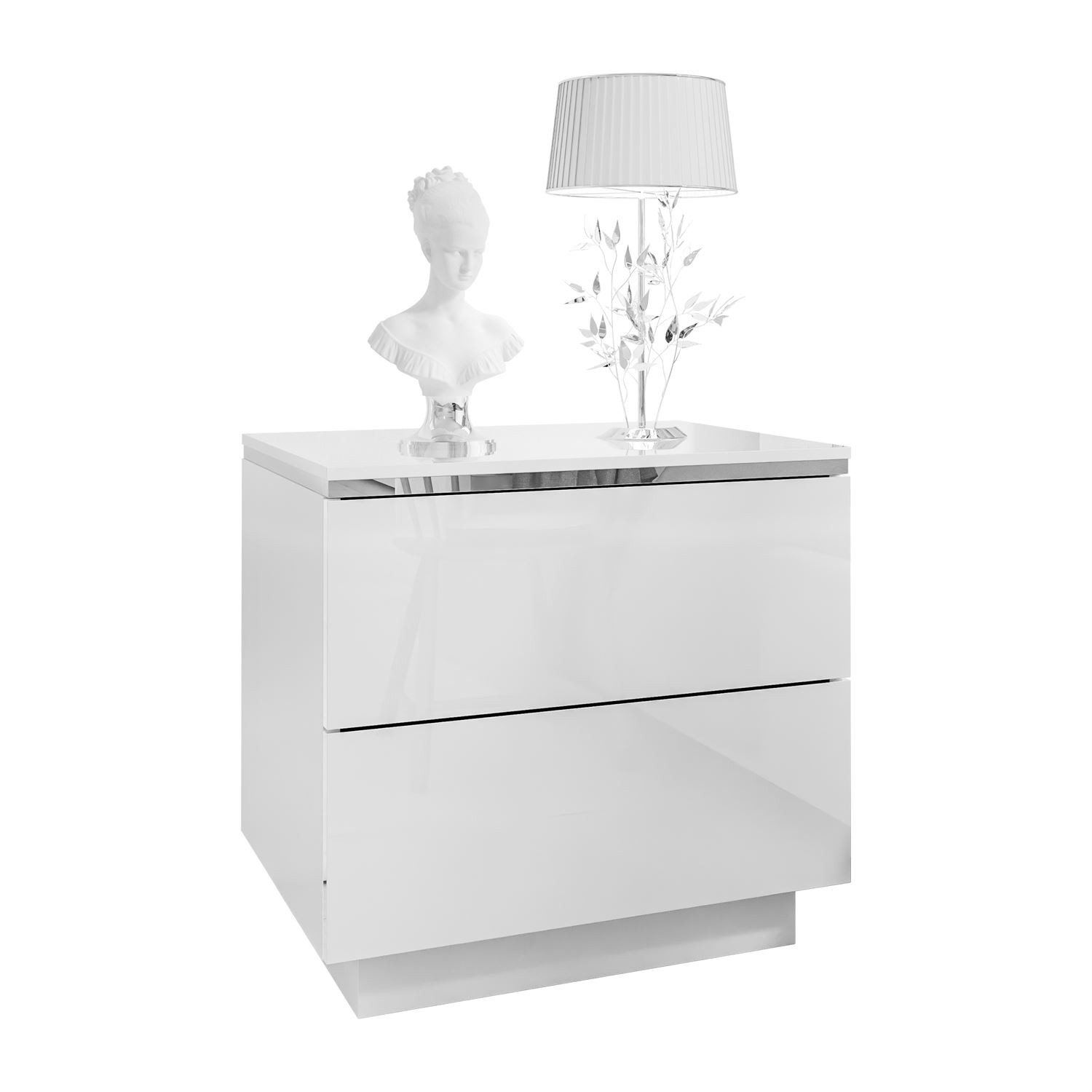 Lookway Nachttisch AURORA II SILVER mit LED‑Beleuchtung (1x Nachttisch), Br günstig online kaufen