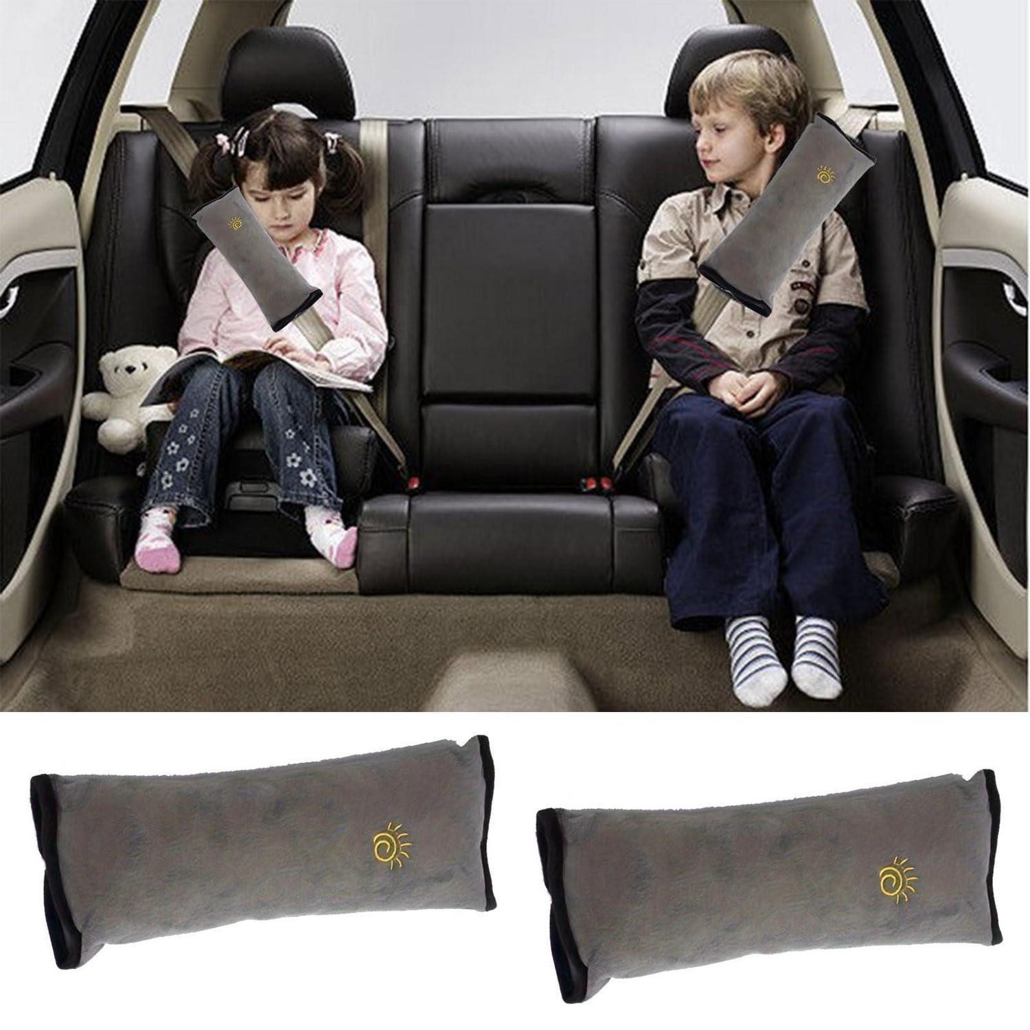 LuxusKollektion Gurtpolster Gurtpolster Auto Kinder Gurtschoner 2 Stück Grau D Grau
