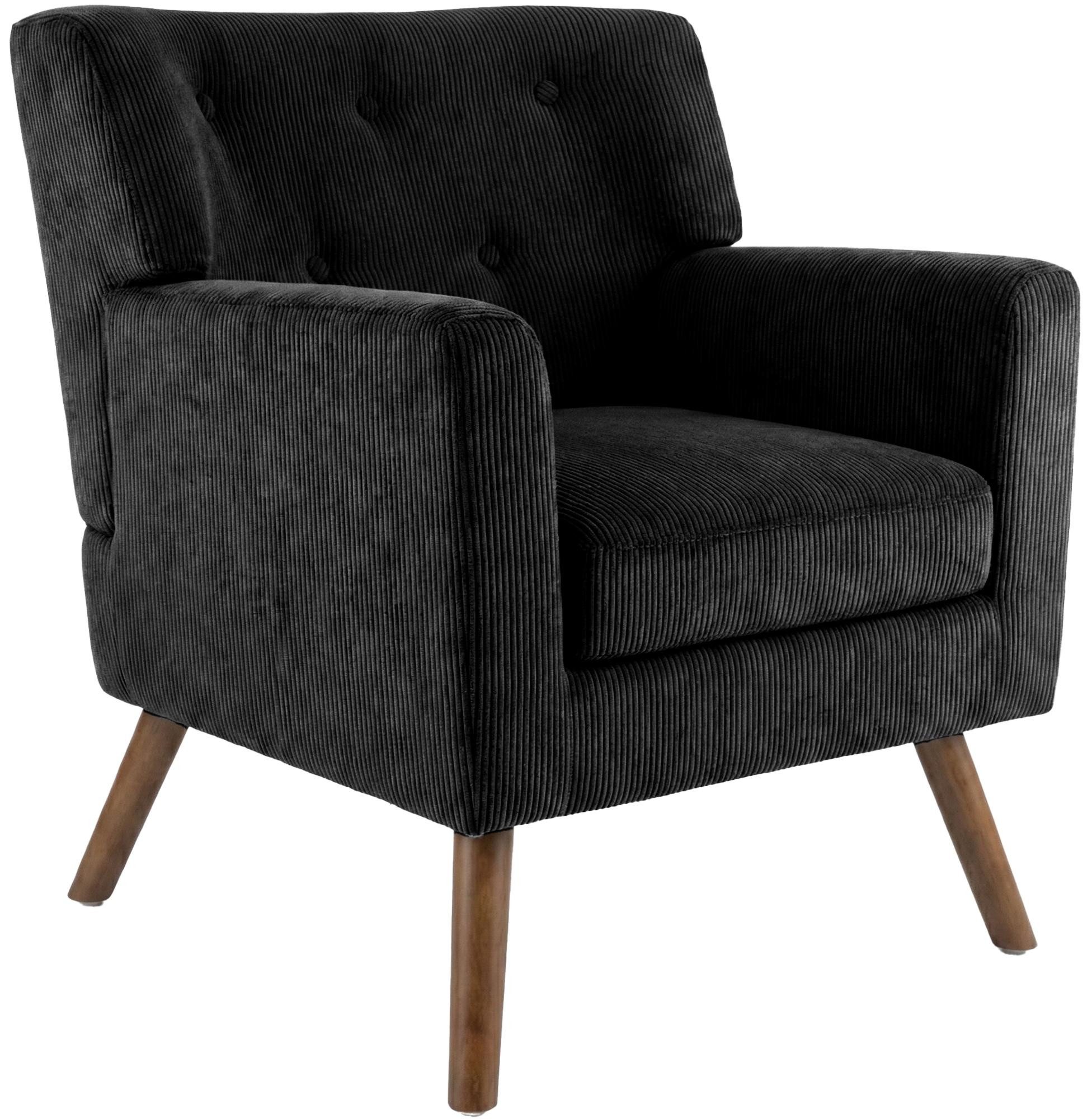 CLP Loungesessel Kioni (1er), Cordbezug, Kautschukholz, bis 150 kg belastbar