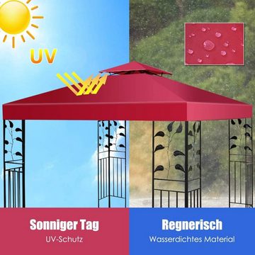 KOMFOTTEU Pavillon-Ersatzdach 3x3 m, Wasserabweisend, Doppeldach, Mehrfarbenwahl