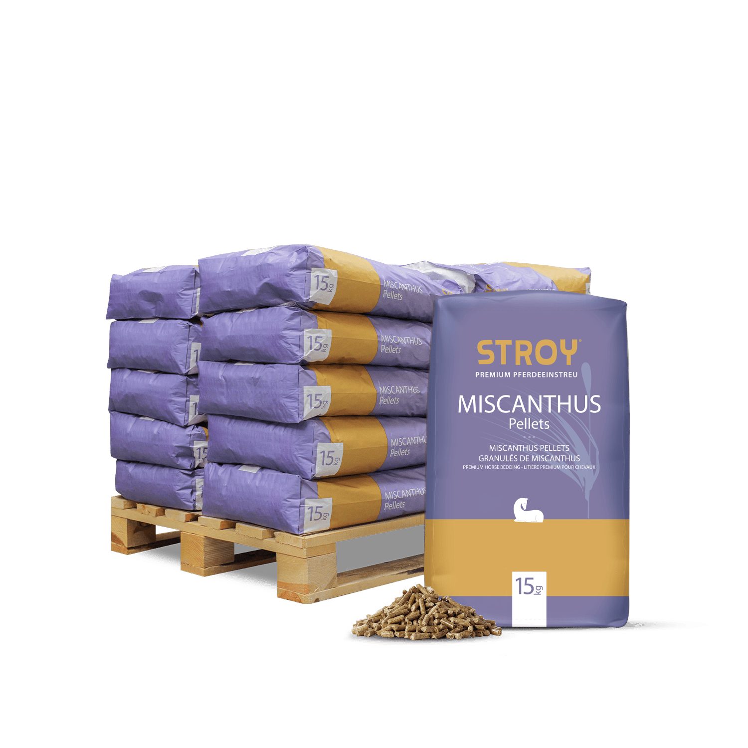STROY Strohpellet-Einstreu Miscanthus Pellets (Palette, 20-tlg)