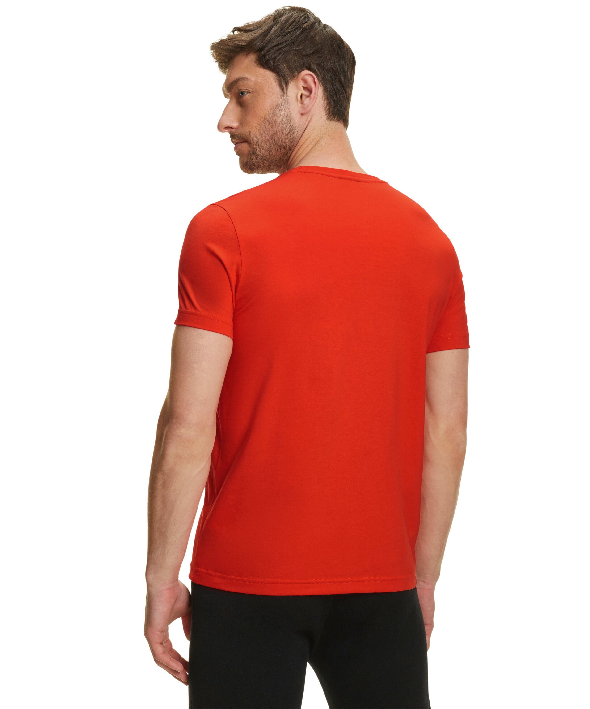 hochwertiger (1-tlg) orange safety (8314) Pima-Baumwolle T-Shirt aus FALKE