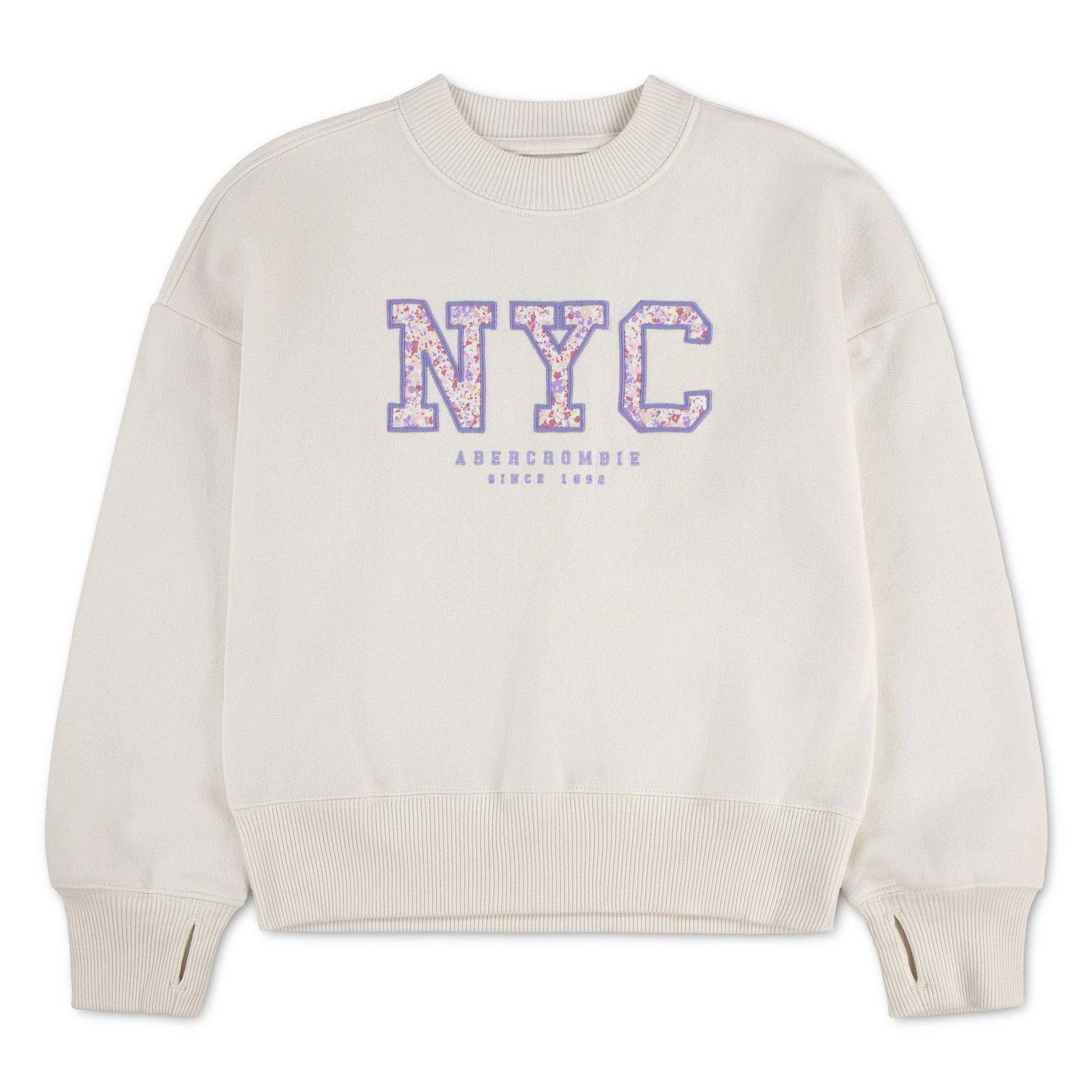 Abercrombie Kids Sweatshirt AFG NYC FLORAL SWEATSHIRT mit floralem Print und Stickerei, for Girls – Bild 2 von 4
