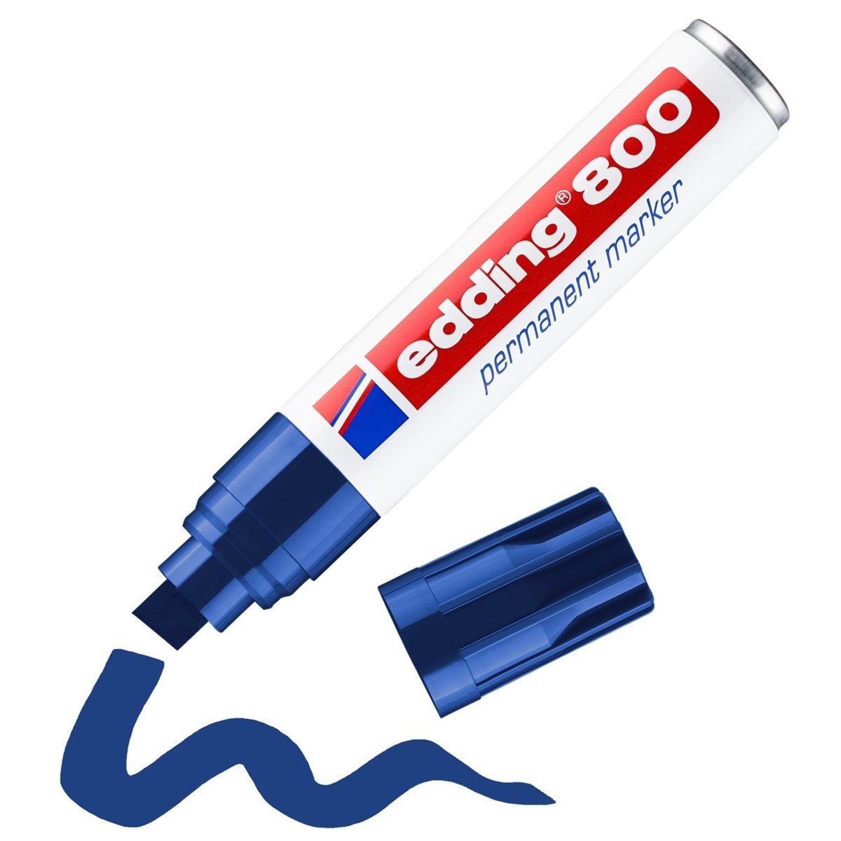 edding Permanentmarker Permanentmarker 800 Keilspitze nachfüllbar blau, nachfüllbar wisch und wasserfest