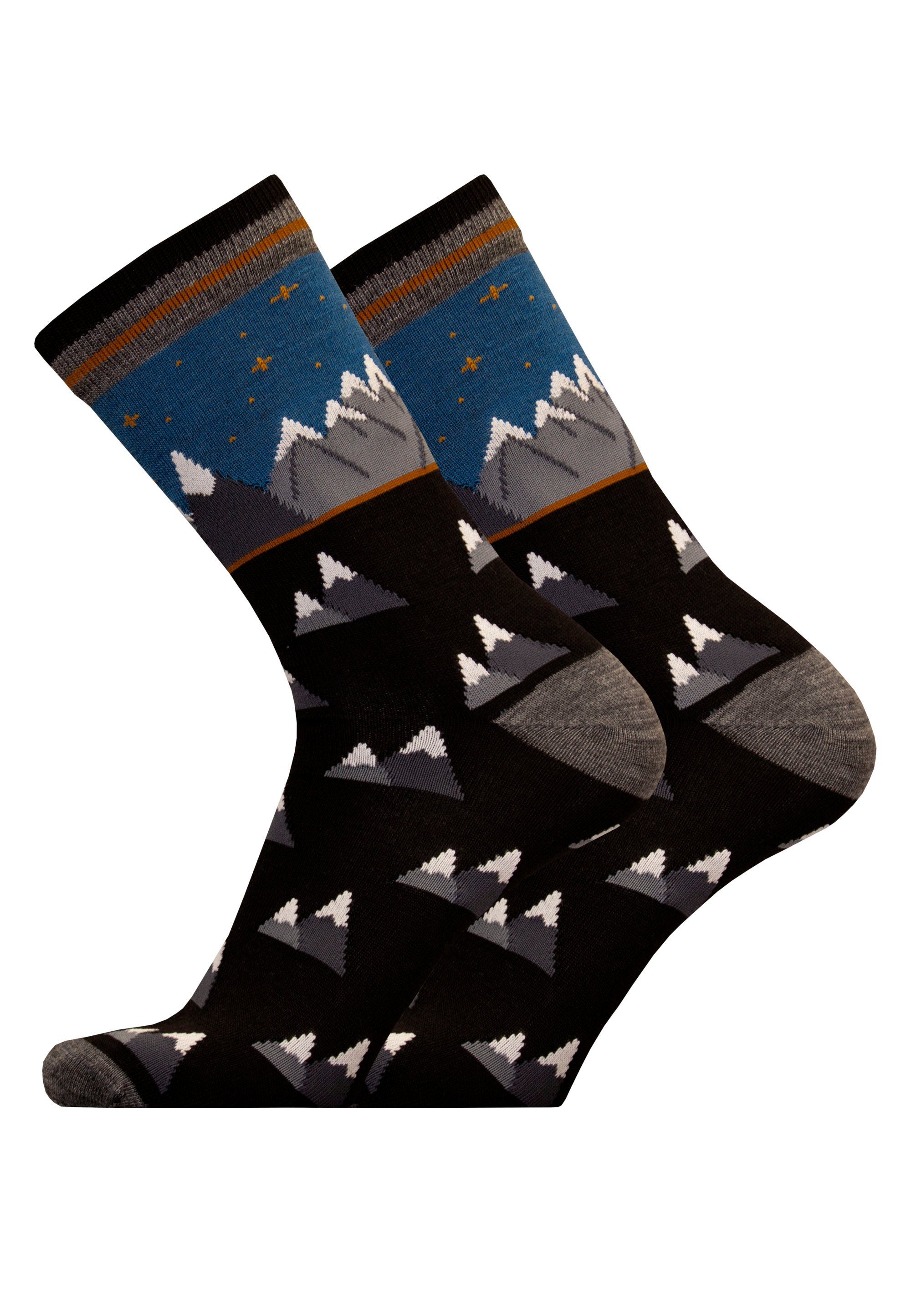 UphillSport Socken MOUNTAINS 2er Pack (2-Paar) in atmungsaktiver Qualität schwarz