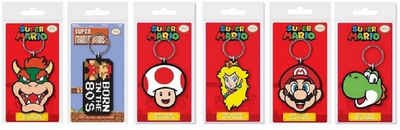 Nintendo Schlüsselanhänger Schlüsselanhänger Kinder Mini Super Mario Set 6 Stück keychain 6 cm, Schlüsselanhänger Haustierschlüsselanhänger Geschenk Hund Frau Herren