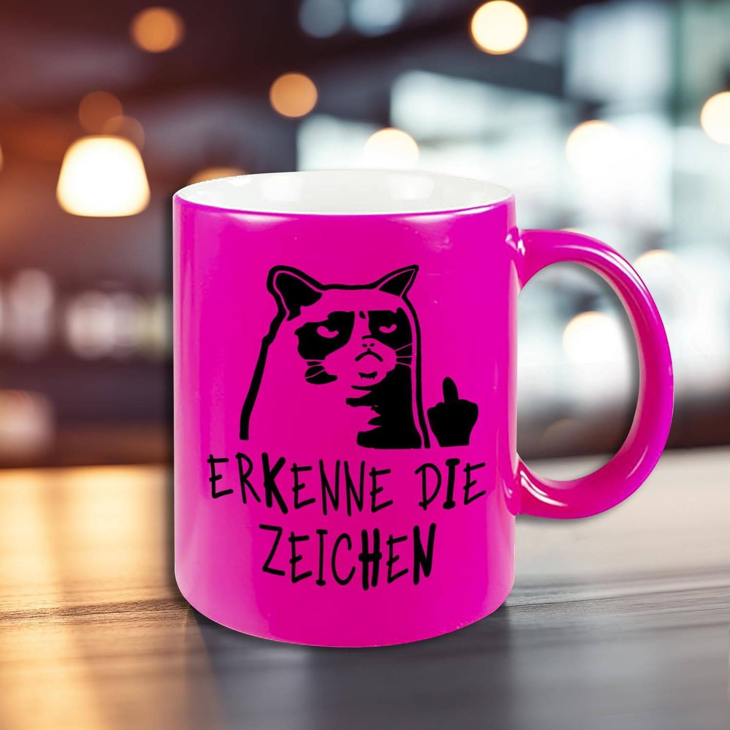 Hustling Sharks Tasse Hustling Sharks® Verschiedenfarbige Neon Tassen - Erkenne die Zeichen!, 330 ml