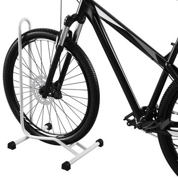 Wellgro Fahrradhalter 4 x Fahrradständer - Stahl, sicherer Stand - Farbe weiß
