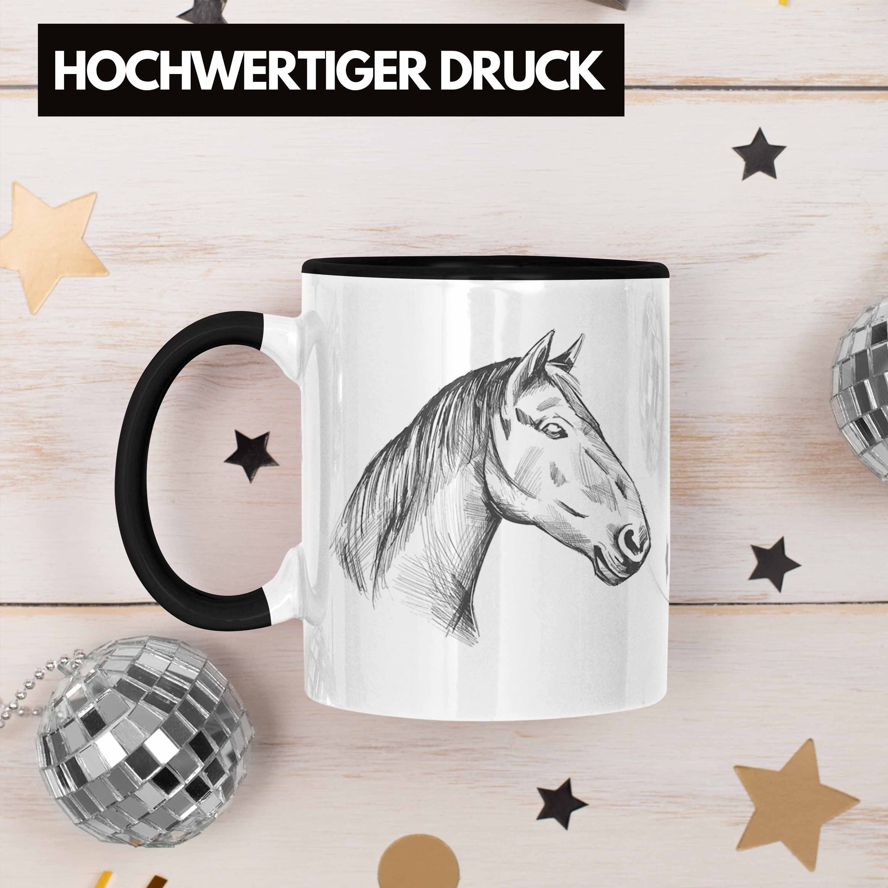 Trendation Reiterin Geschenke Mädchen Lustig Tasse Schwarz Pferdeliebhaber Pferde Pferde Geschenk Tasse